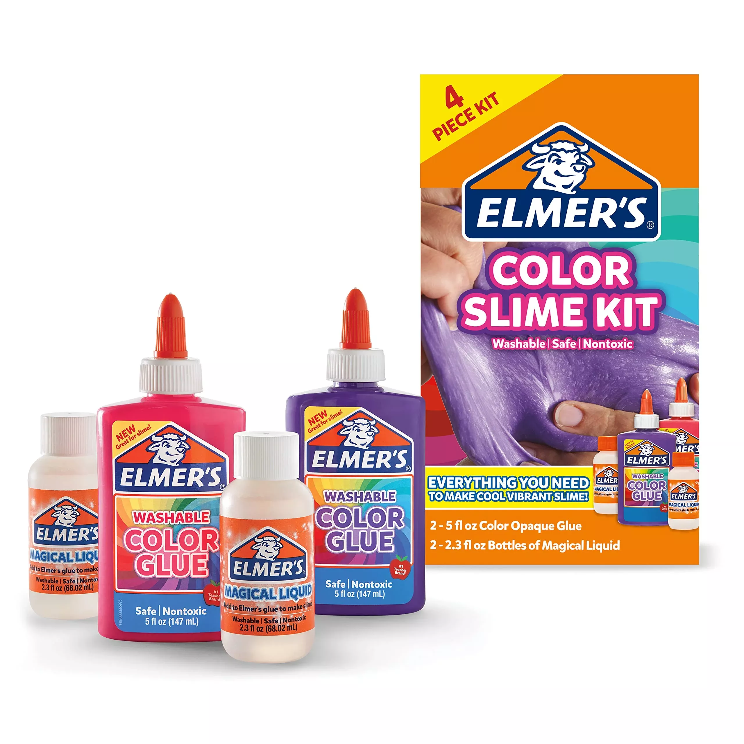 Elmer'S Color Slime Kit, 2-Count + 2-Activator, Pink/Purple