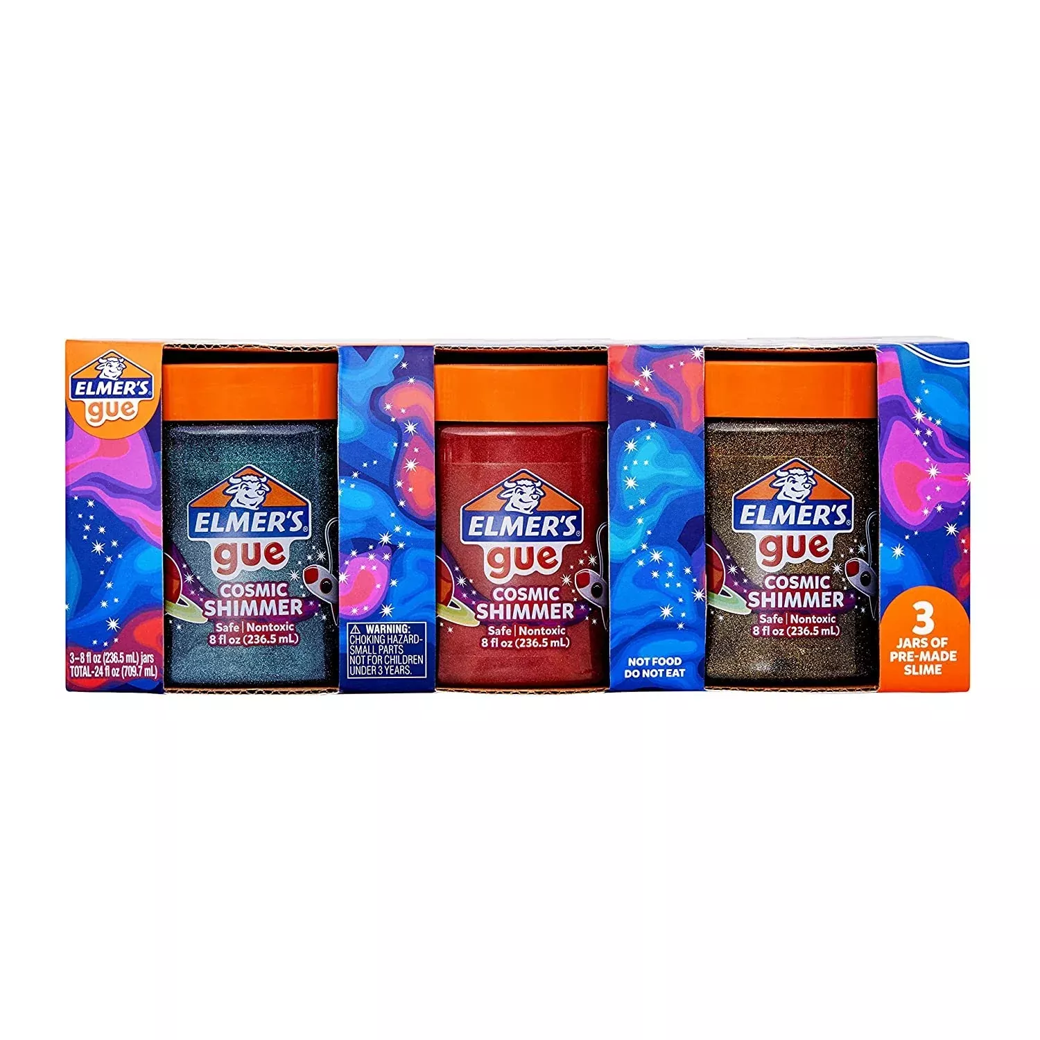 Elmer's Premade Cosmic Shimmer Glitter Slime Variety Pack, 3 Count - I