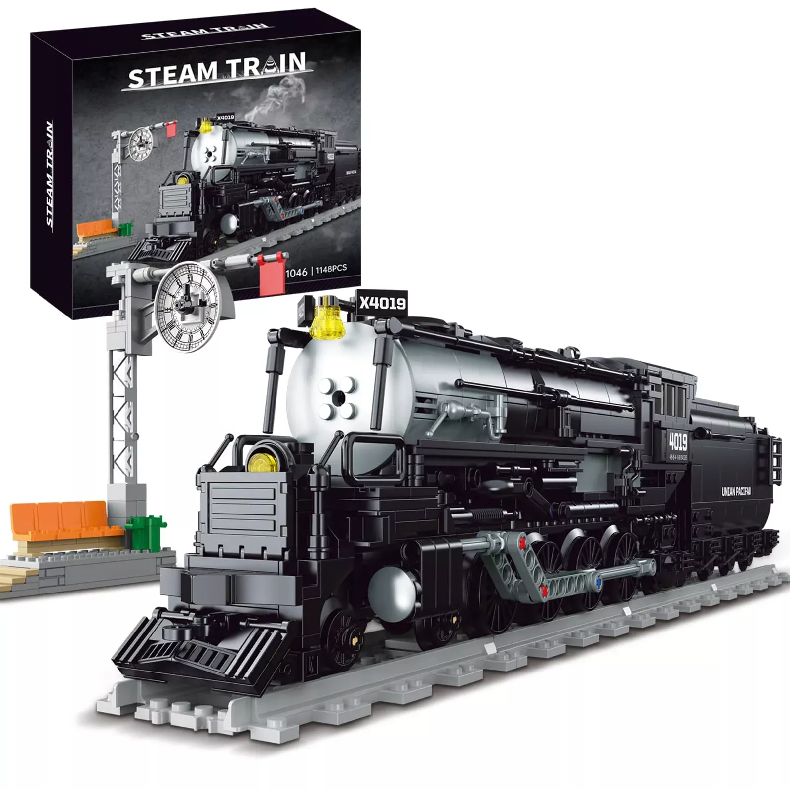 ENJBRICK City Train Building Set, 1148 PCS, Compatible with Lego, Blac