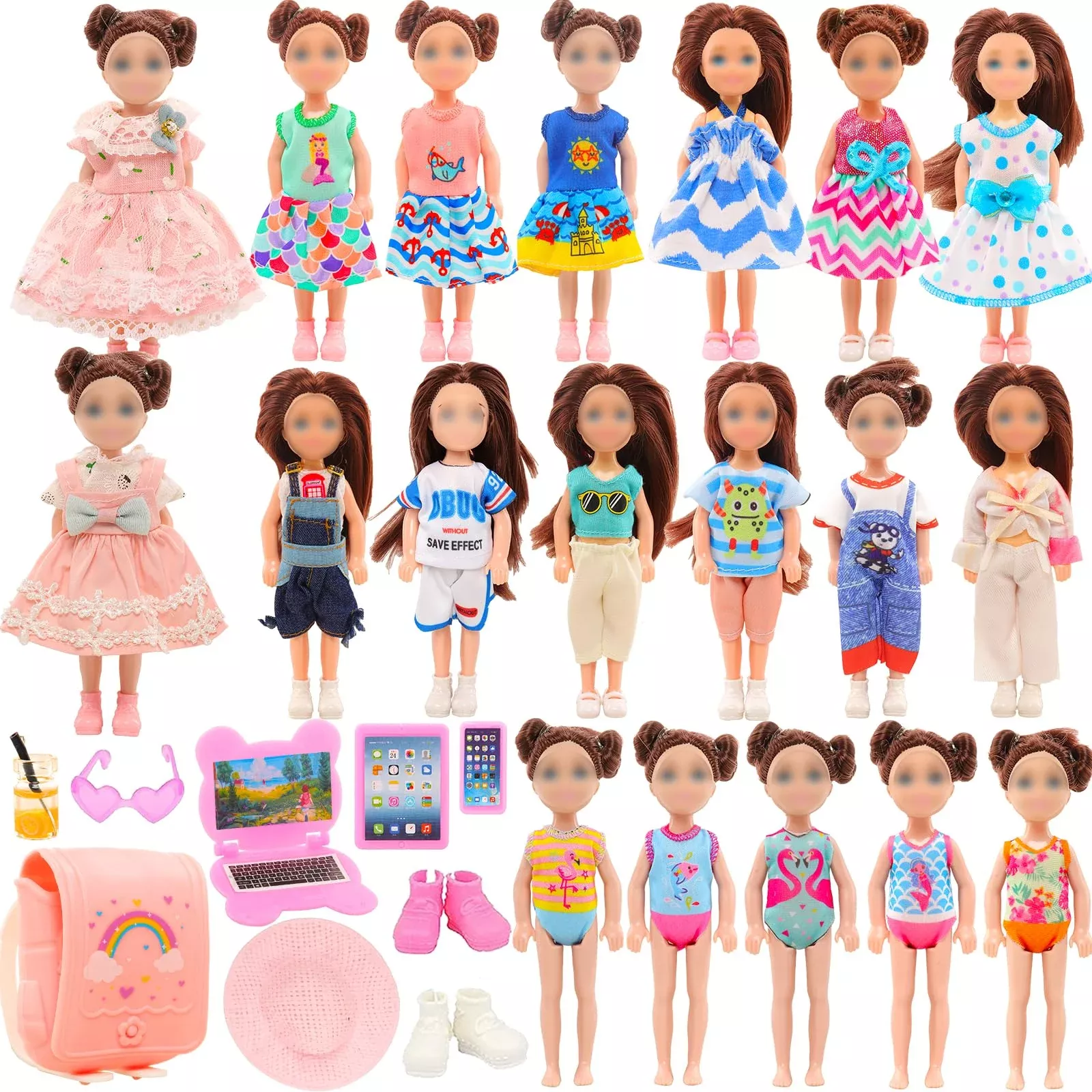 ENOCHT Doll Accessories Set for 5.3 Inch Dolls - 20 Pcs,
