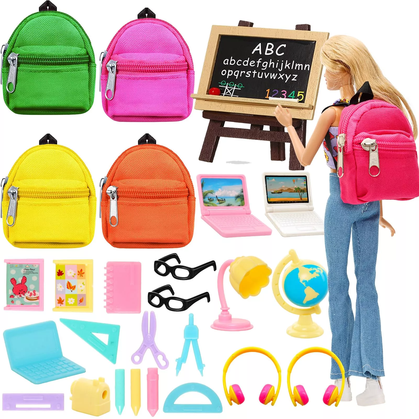 ENOCHT Doll Travel Set Backpack and Accessories, Multicolor, Medium