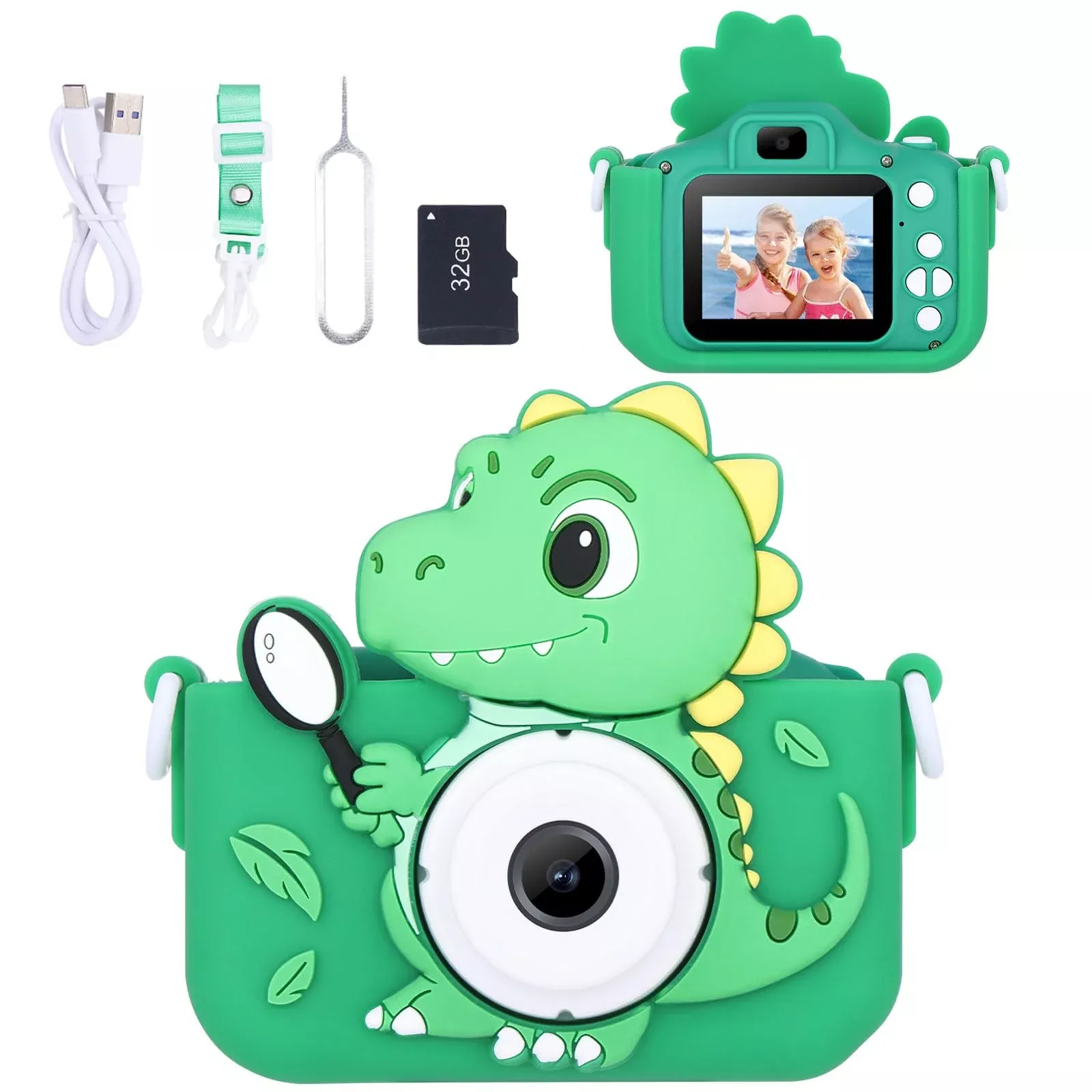 Envyvip Kids Camera Toy for Ages 3-8, 12MP, Green,