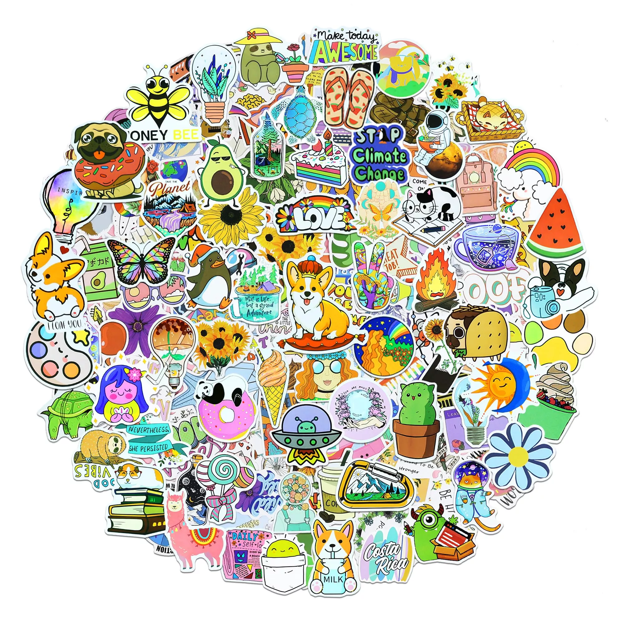 Eoaod Sticker Pack - 200 Cute Waterproof Stickers for Kids & Teens