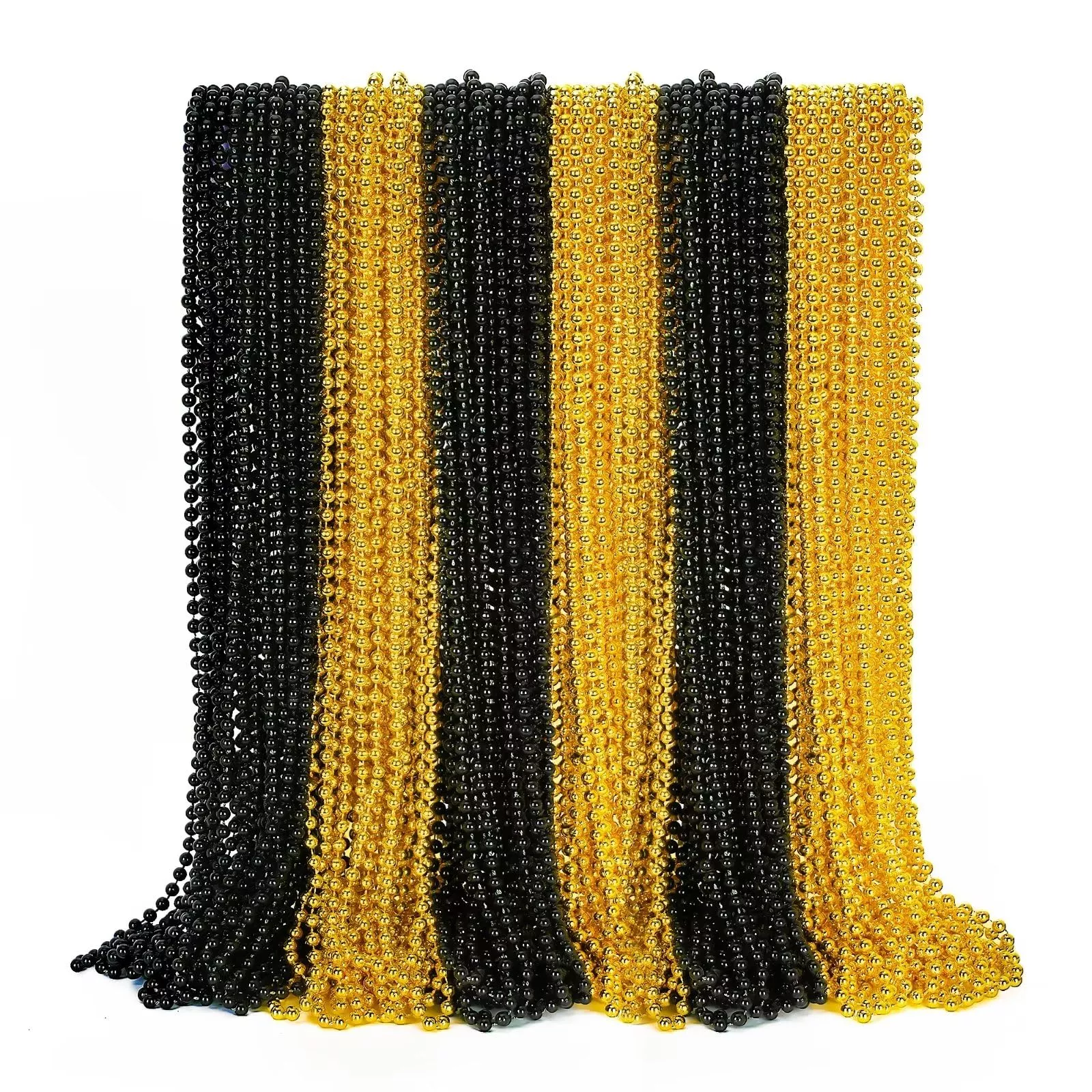 EOBOH Bead Necklace Accessories Set 33in Black and Gold 72pcs