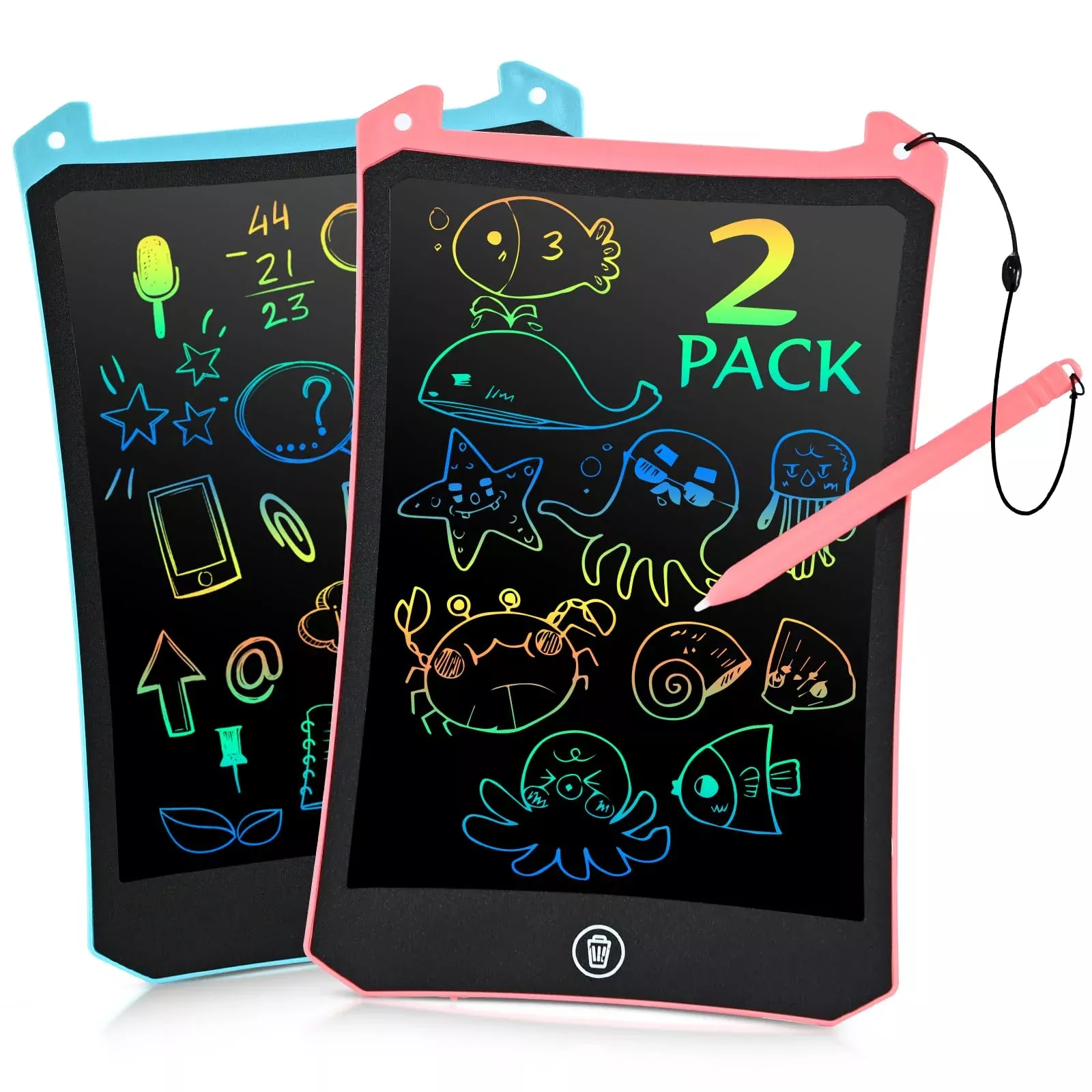 EooCoo 8.5" LCD Writing Tablet for Kids - Pink & Blue,