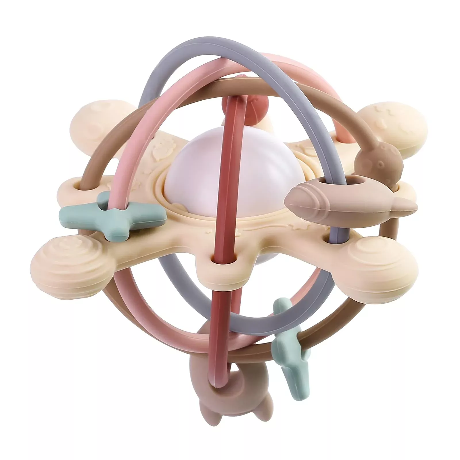 Eoopoon Silicone Baby Teether Toy - 4.8in, Navajo White,