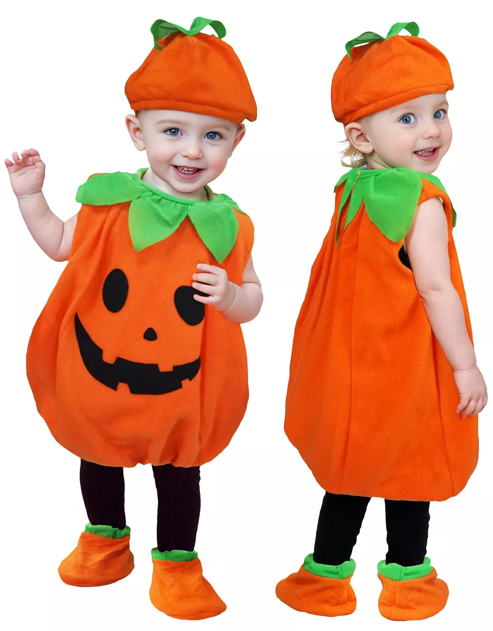 EOZY Deluxe Pumpkin Baby Costume Set, Medium, Orange, 3-Piece