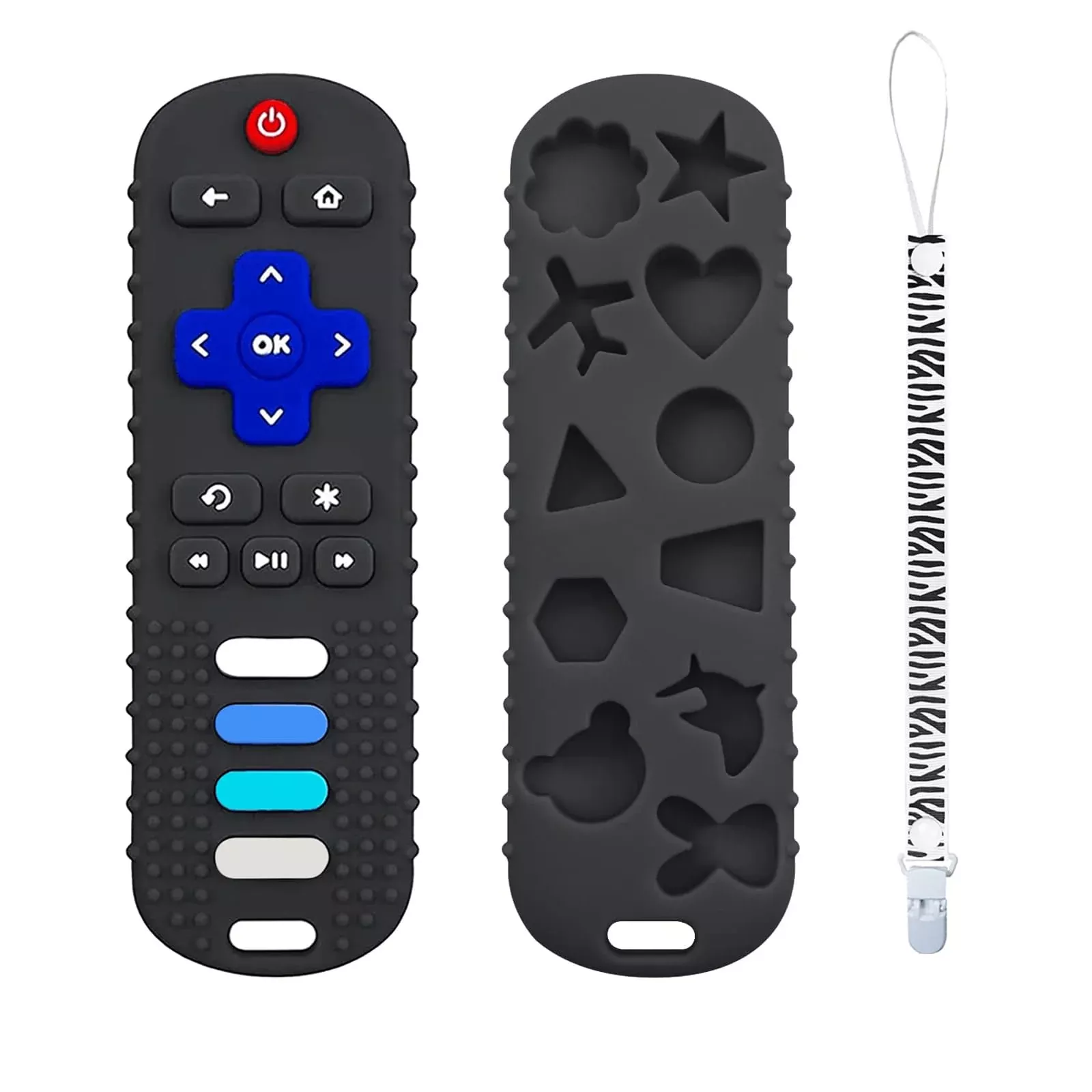 Ersihua Silicone Teething Toys For Babies, Remote Control Shape Silico