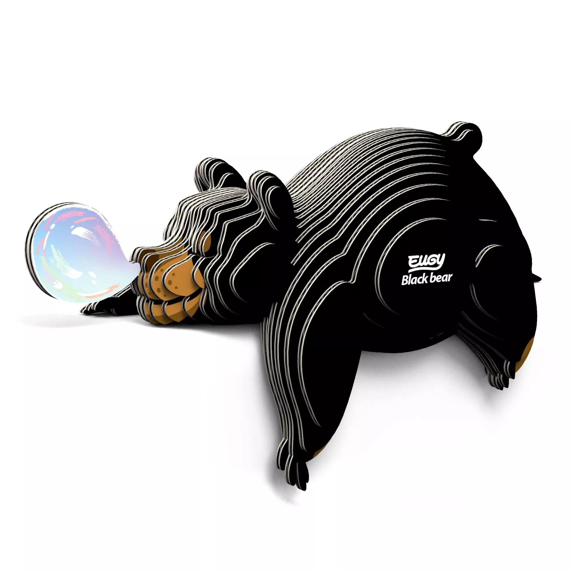 EUGY 3D Puzzle Black Bear, 24 Piece Eco-Friendly Educational Toy for K