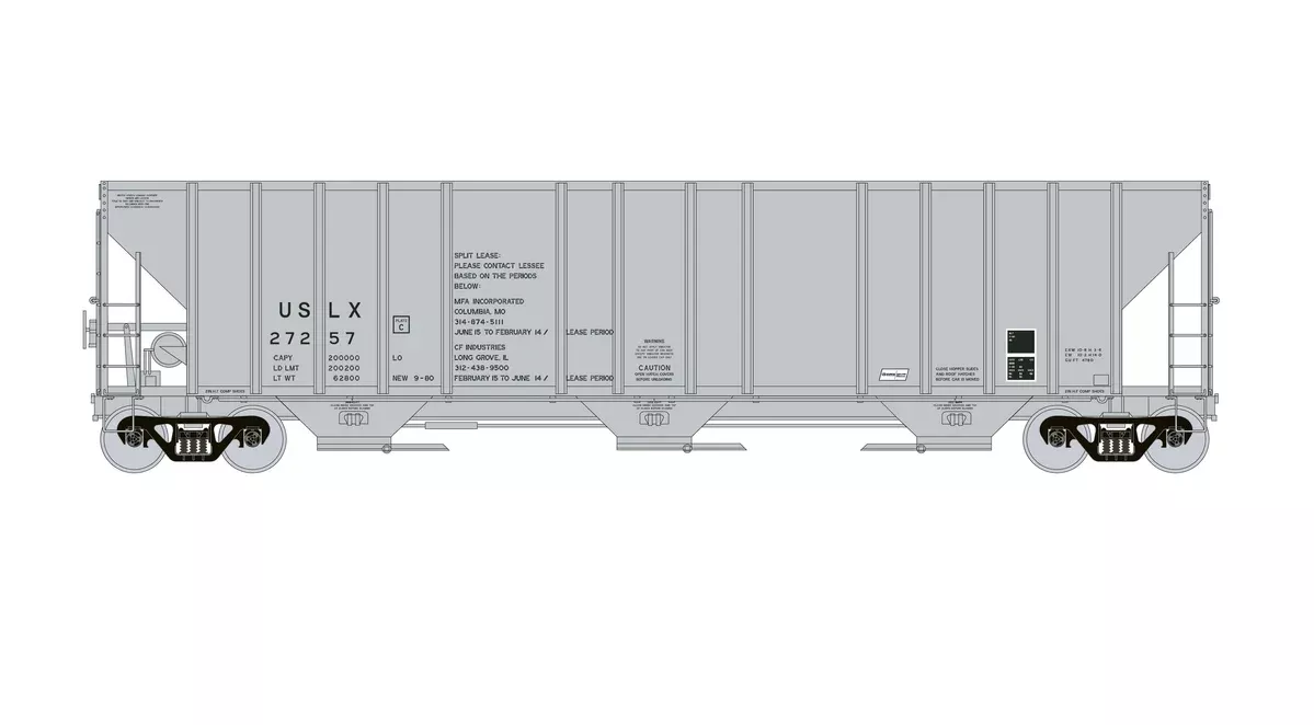 Exactrail Evolution EE1727-1 HO Scale Evans 4780 Covered Hopper USLX 27257