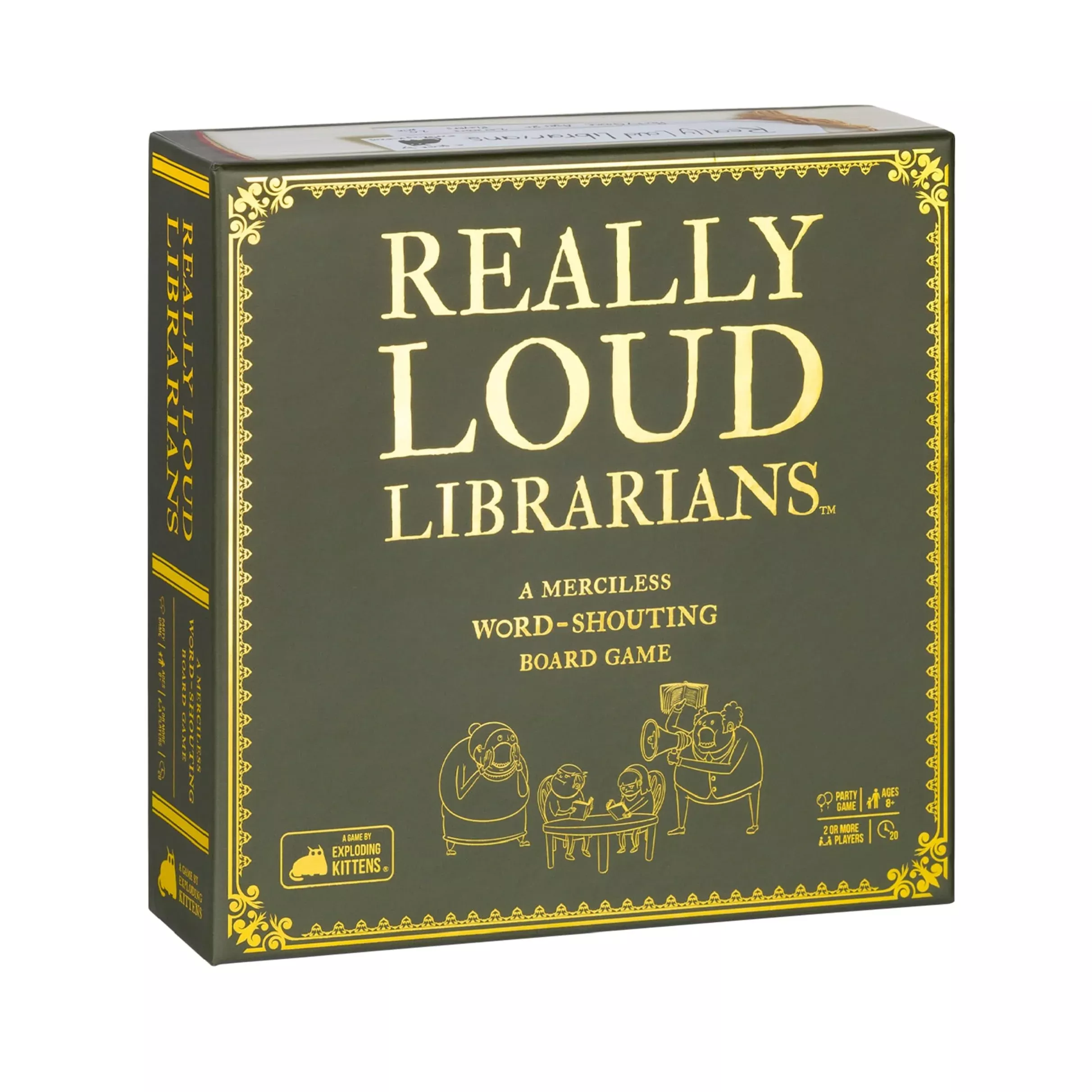 Exploding Kittens Really Loud Librarians Board Game for Ages 8-12 Grey