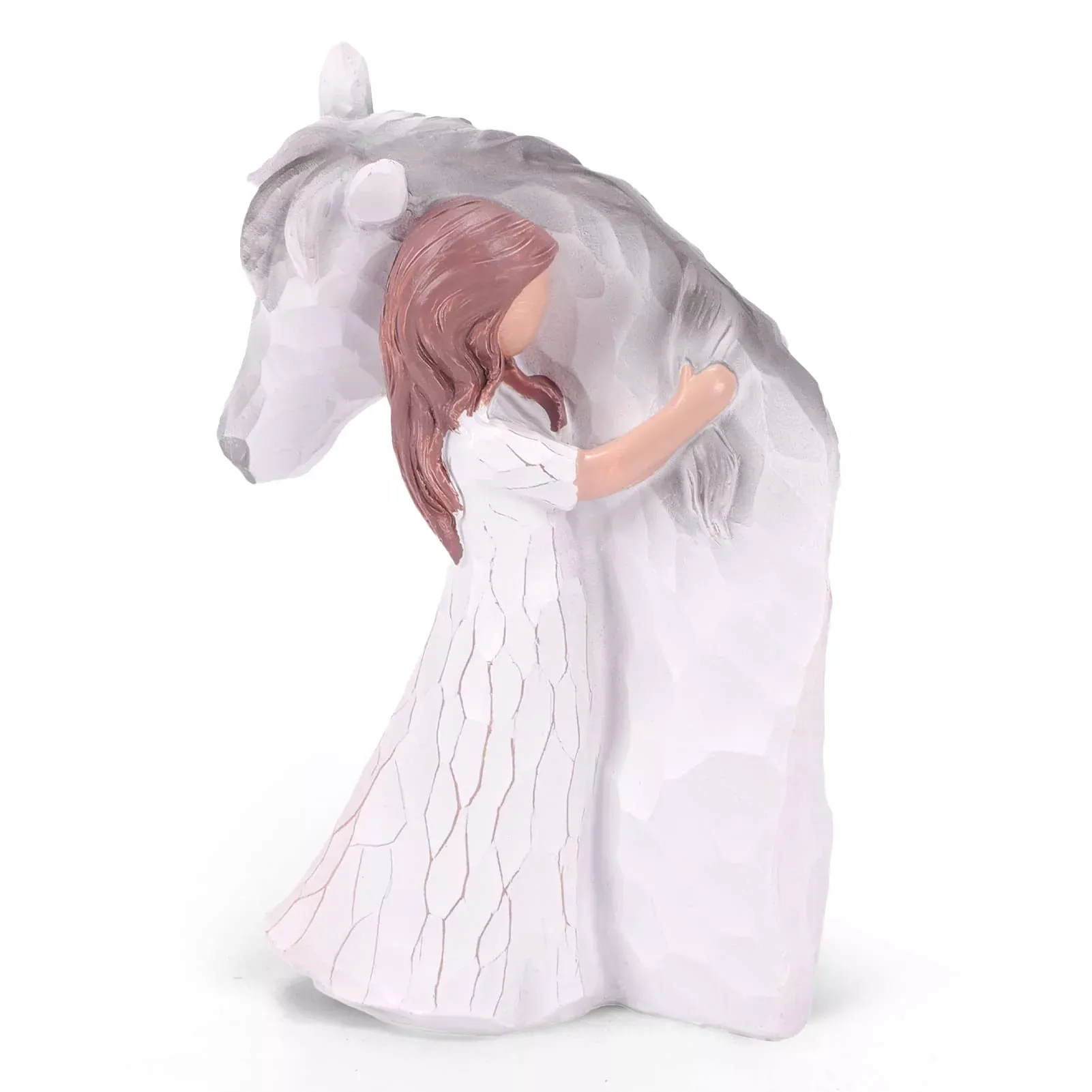 Expression Of Friendship And Love Between Girls And Horses, Sculpted H