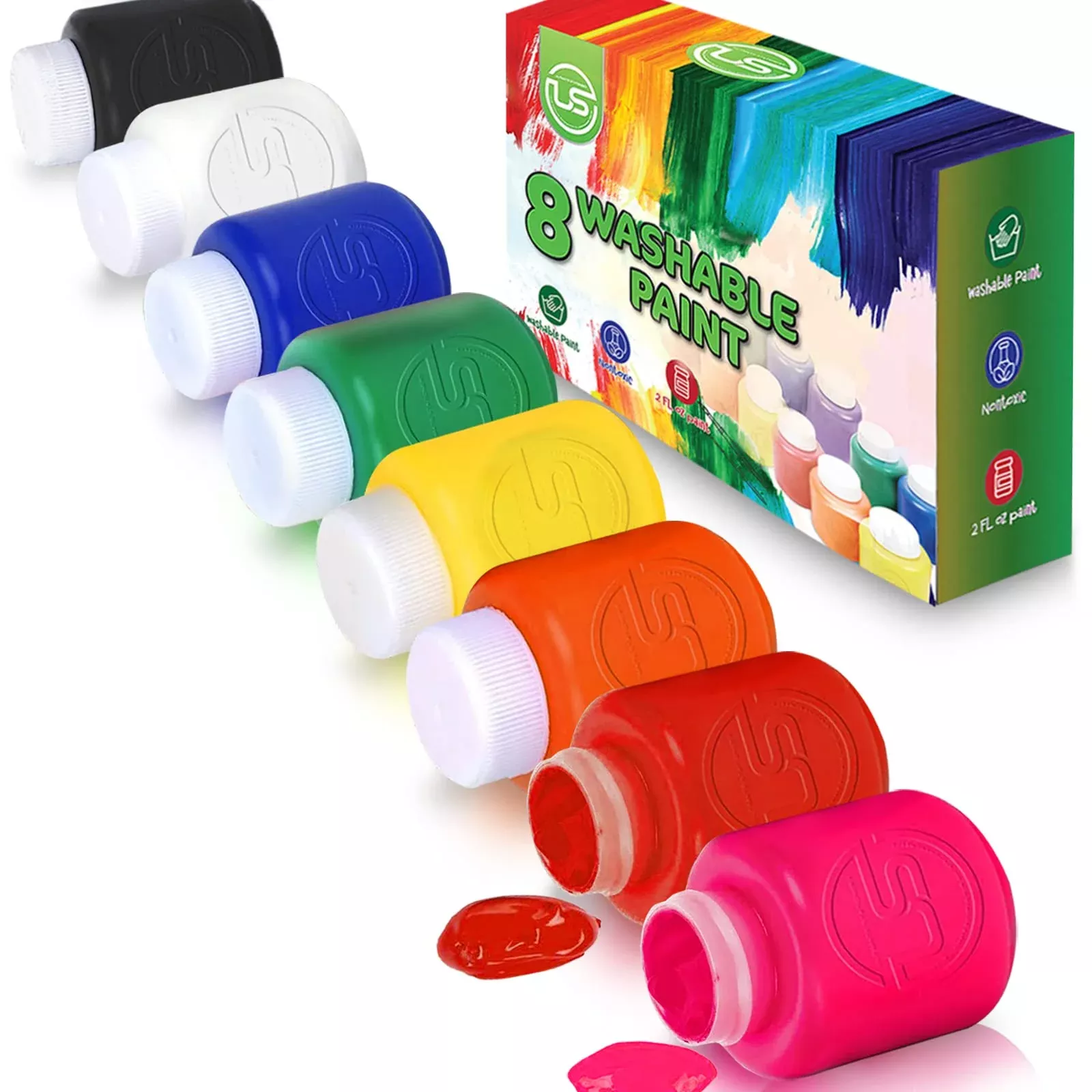 EXTRIC Kids Washable Paint Set, 2 oz, Multicolor, Pack of