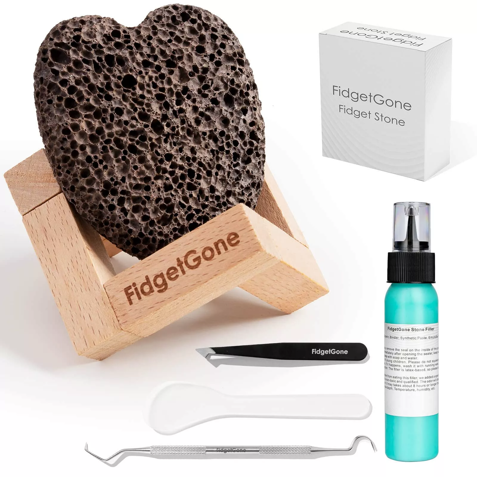 FidgetGone Fidget Stone Kit - Brown, 5.43 cm, 2.