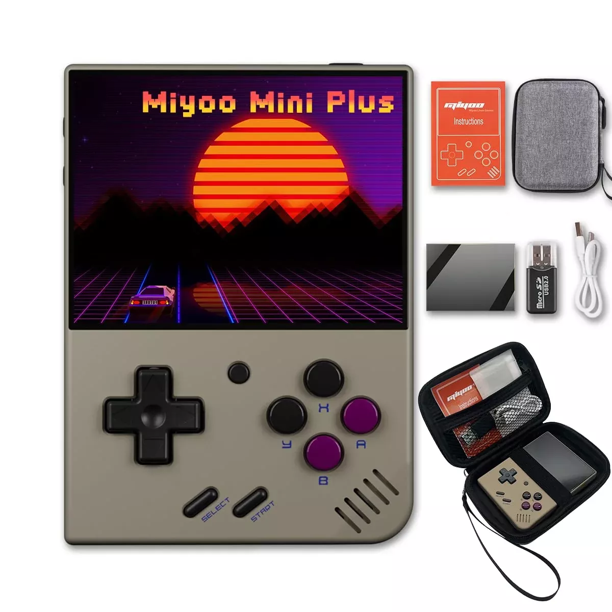 FINGEREVO Miyoo Mini Plus Retro Console, 3.5" IPS Screen,