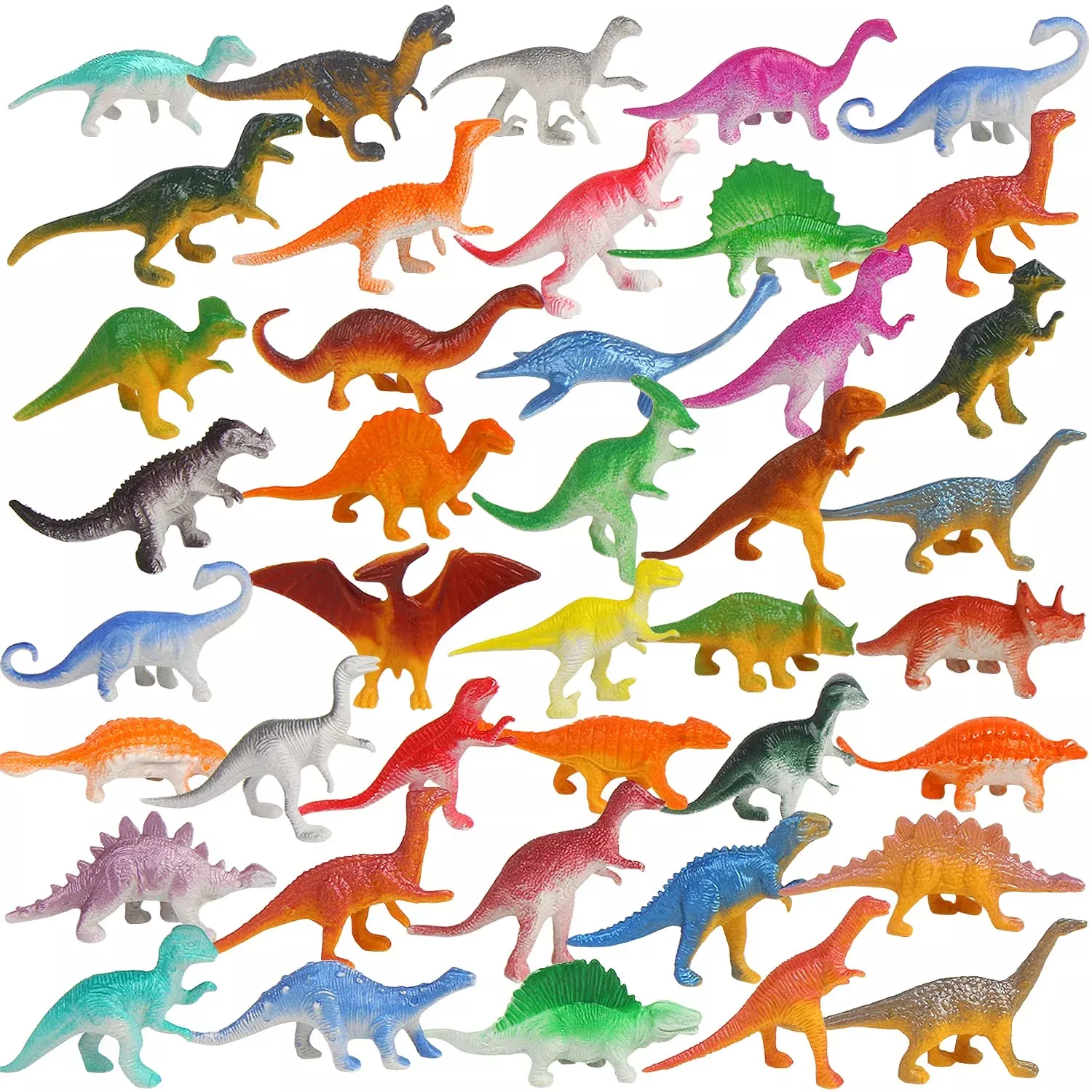 FINGOOO Mini Dinosaur Figures 78 Pack Assorted Colors 2-3 Inches