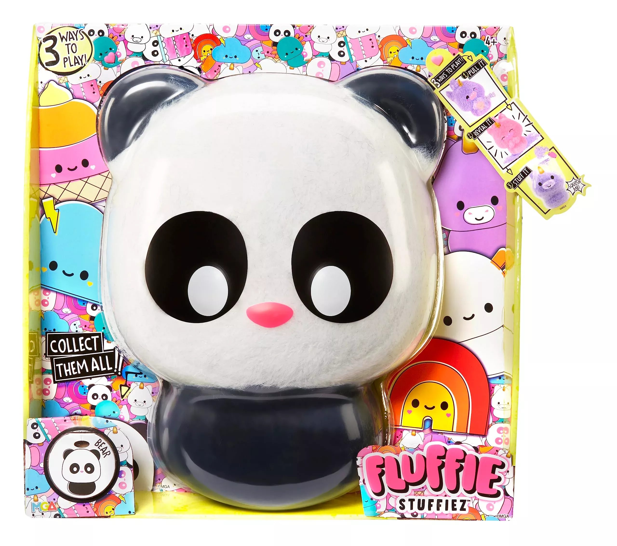 Fluffie Stuffiez Panda Plush - Large 11" ASMR Fidget Toy, Multicolor,