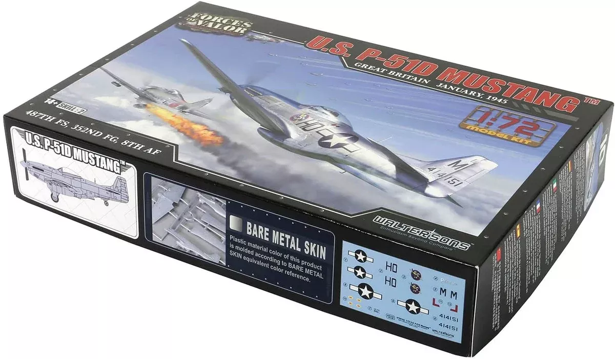 Forces of Valor 873010A 1/72 US P51d Mustang Plastic Model Airplane Kit