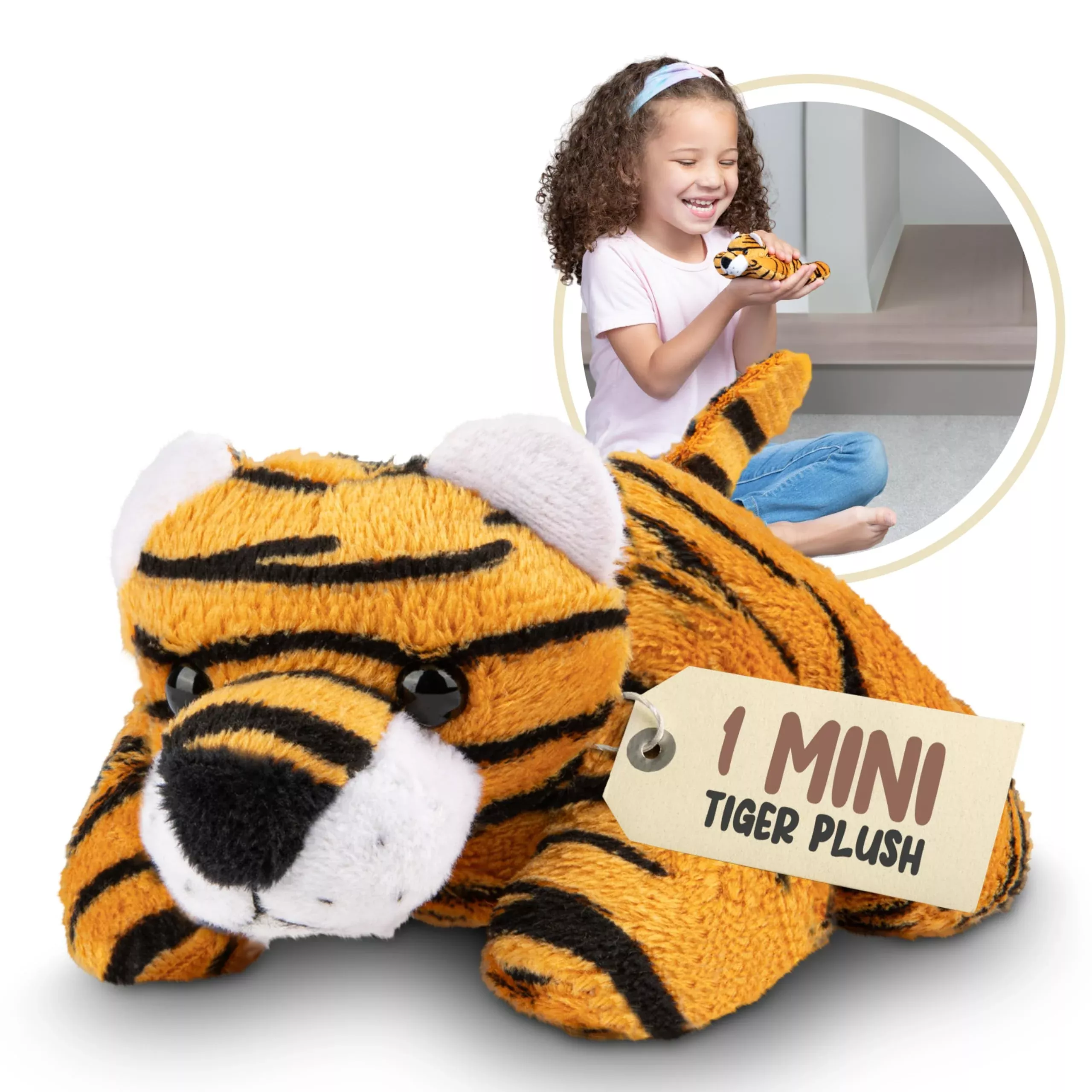 Forest & Twelfth 4' Stuffed Tiger, Single Mini Stuffed Animal Plush To