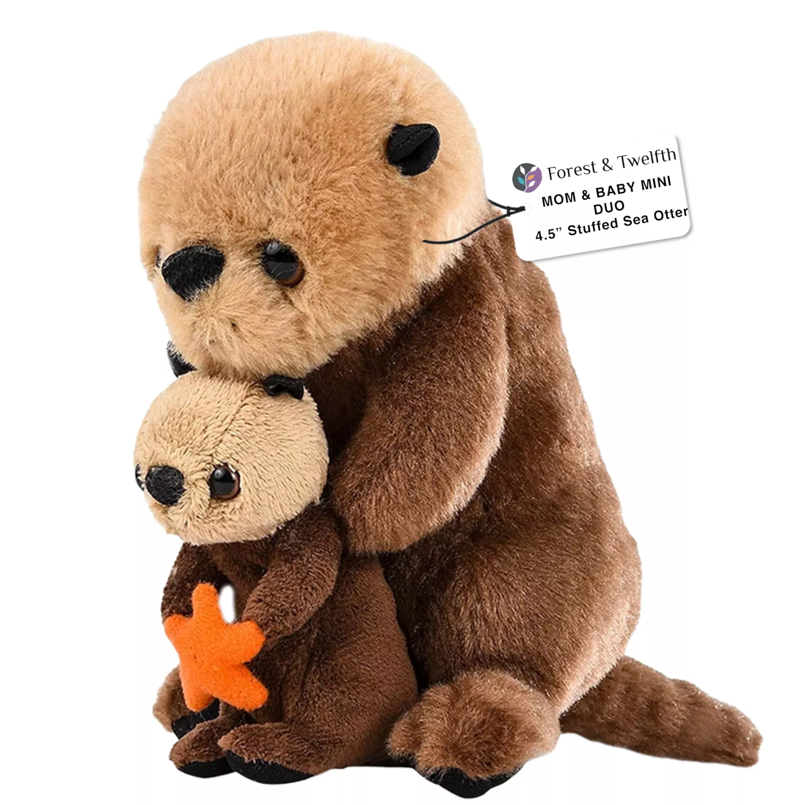 Forest & Twelfth Stuffed Sea Otter Plush Toy - 7" Realistic Ocean Anim