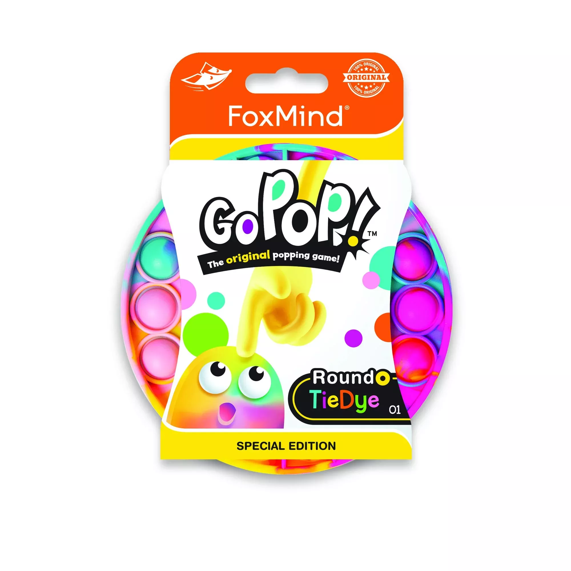FoxMind Go Pop! Roundo Game for 2 Players, Tie Dye Color
