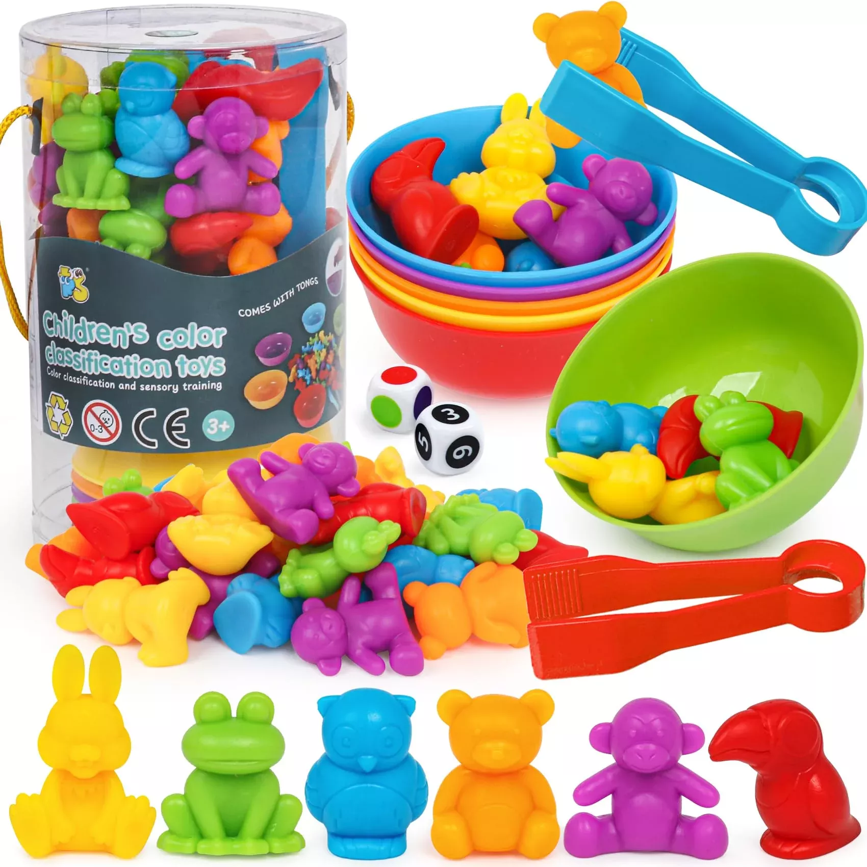 FQKIOMY Montessori Educational Toys for Toddlers 3+, Multi-colored