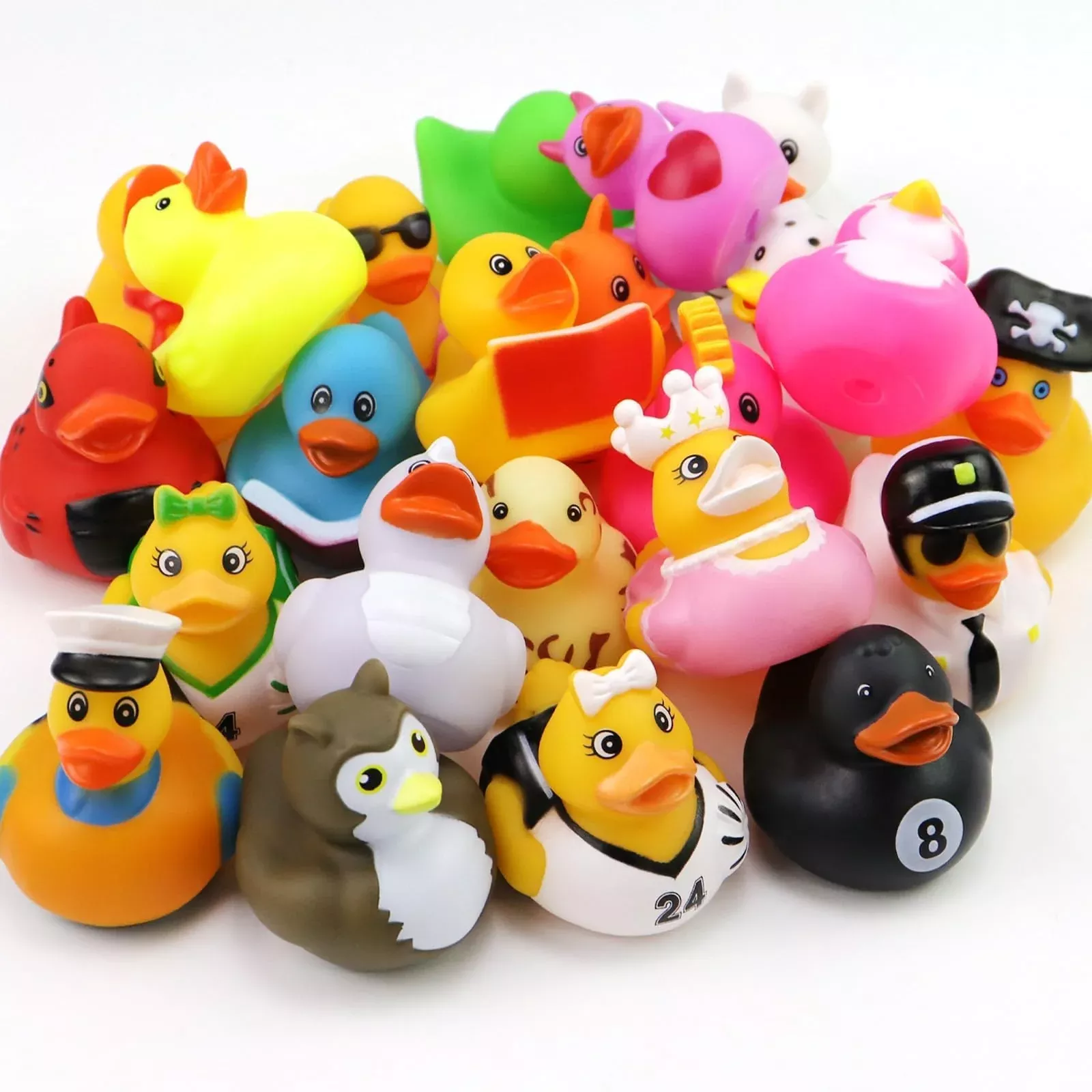Fudragtn 24 Pcs Rubber Ducks For Jeep Ducking, 2.75 Inch Assorted Floa