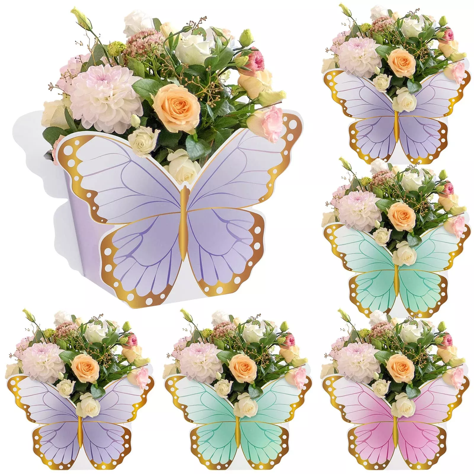 Fuutreo Butterfly Table Decorations for Parties, Medium, Various Colors