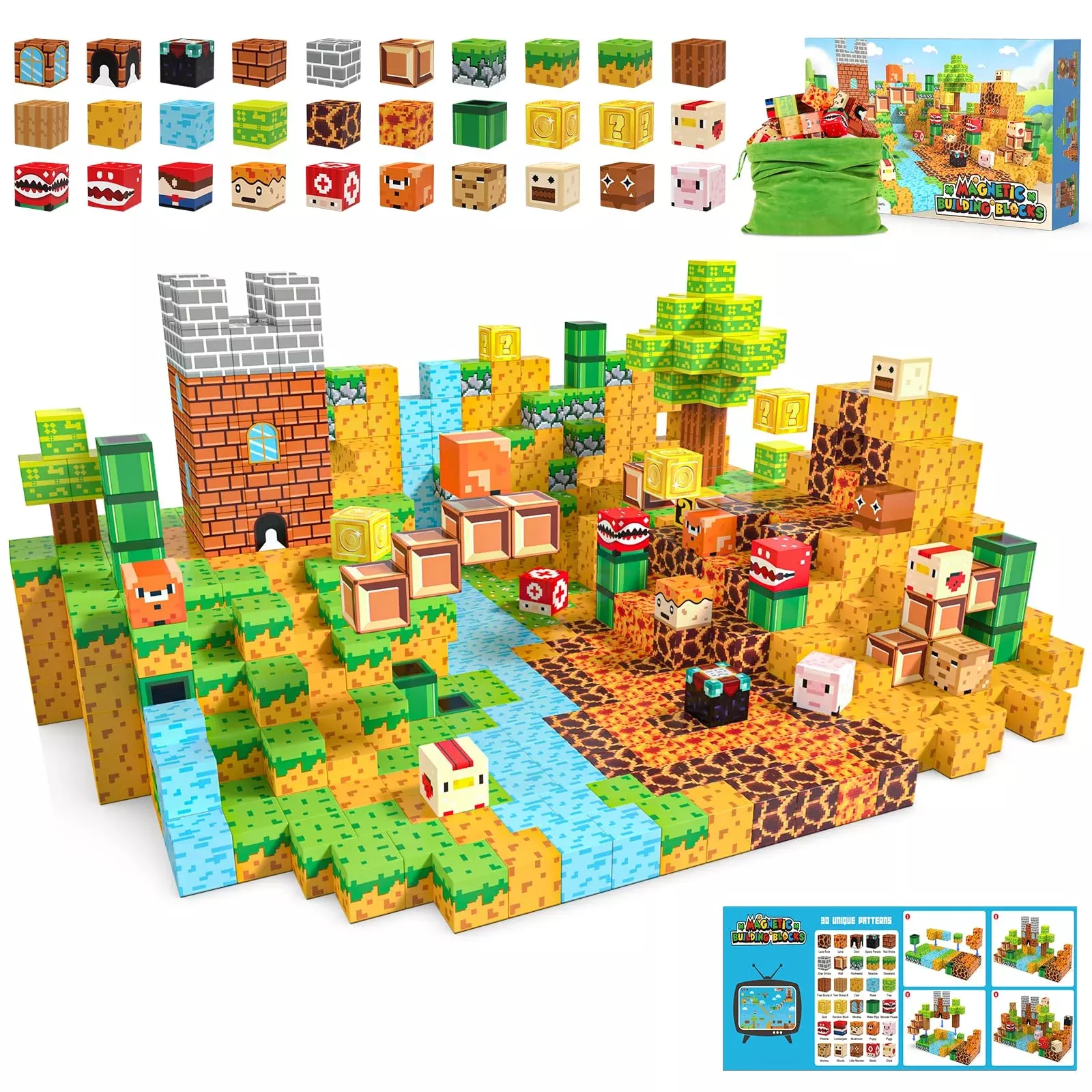 Fuwidvia Magnetic Building Blocks Set, 100 Pieces, 8.66"x5