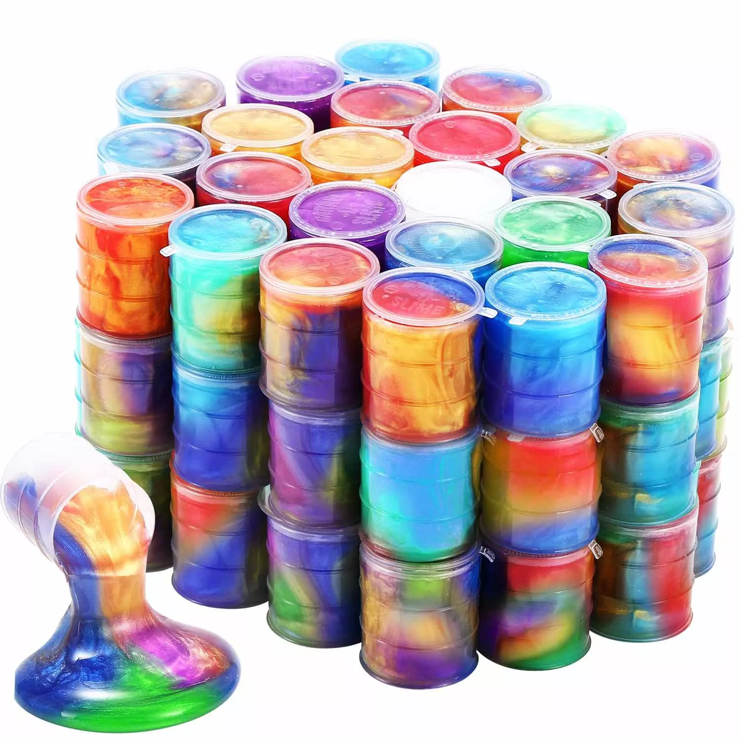 GALXSLIMR Barrel Slime 48 Pack - Mini Galaxy Slime Kit for Kids