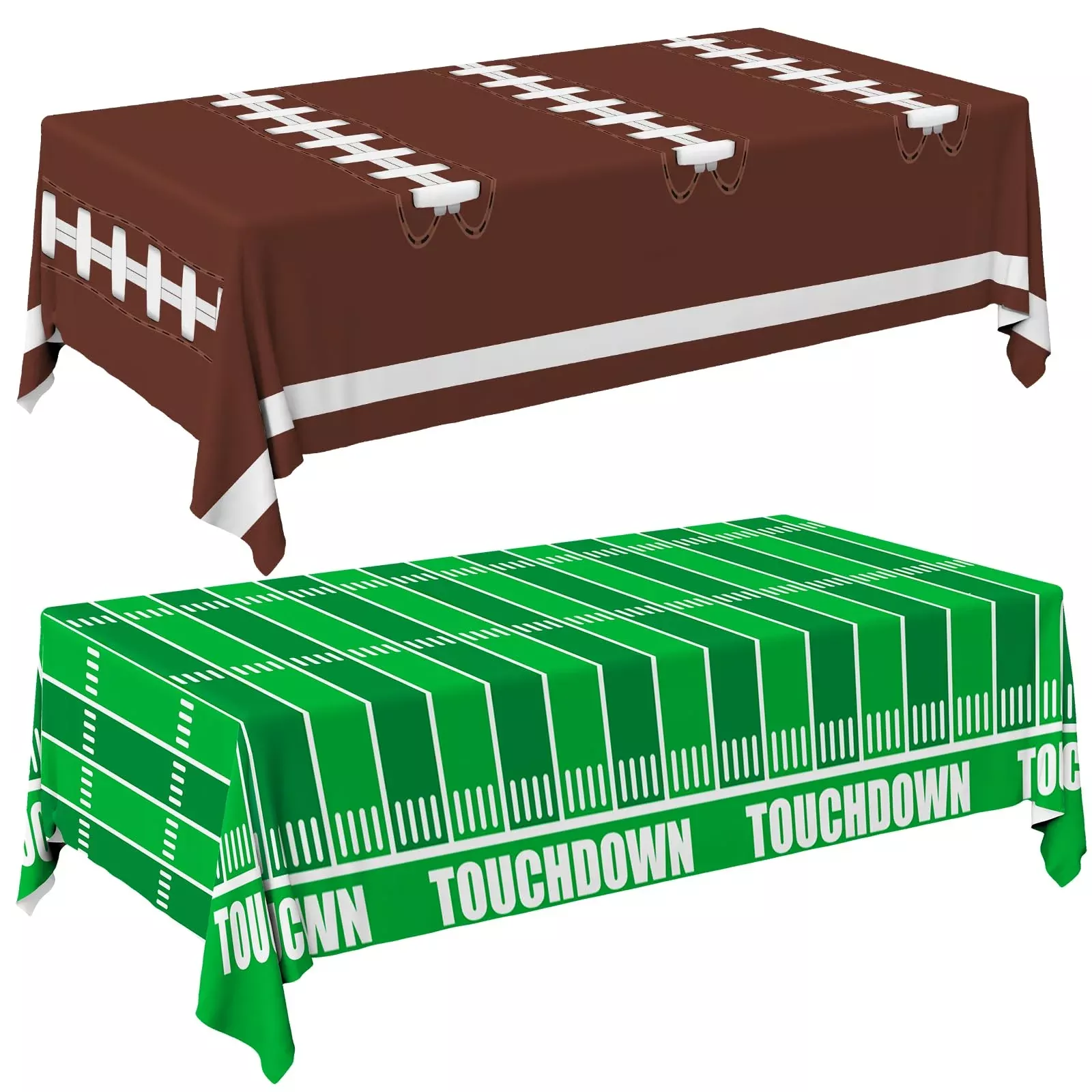 Gatherfun Football Tablecloths, Green, 54x108 in, 2 Pack,