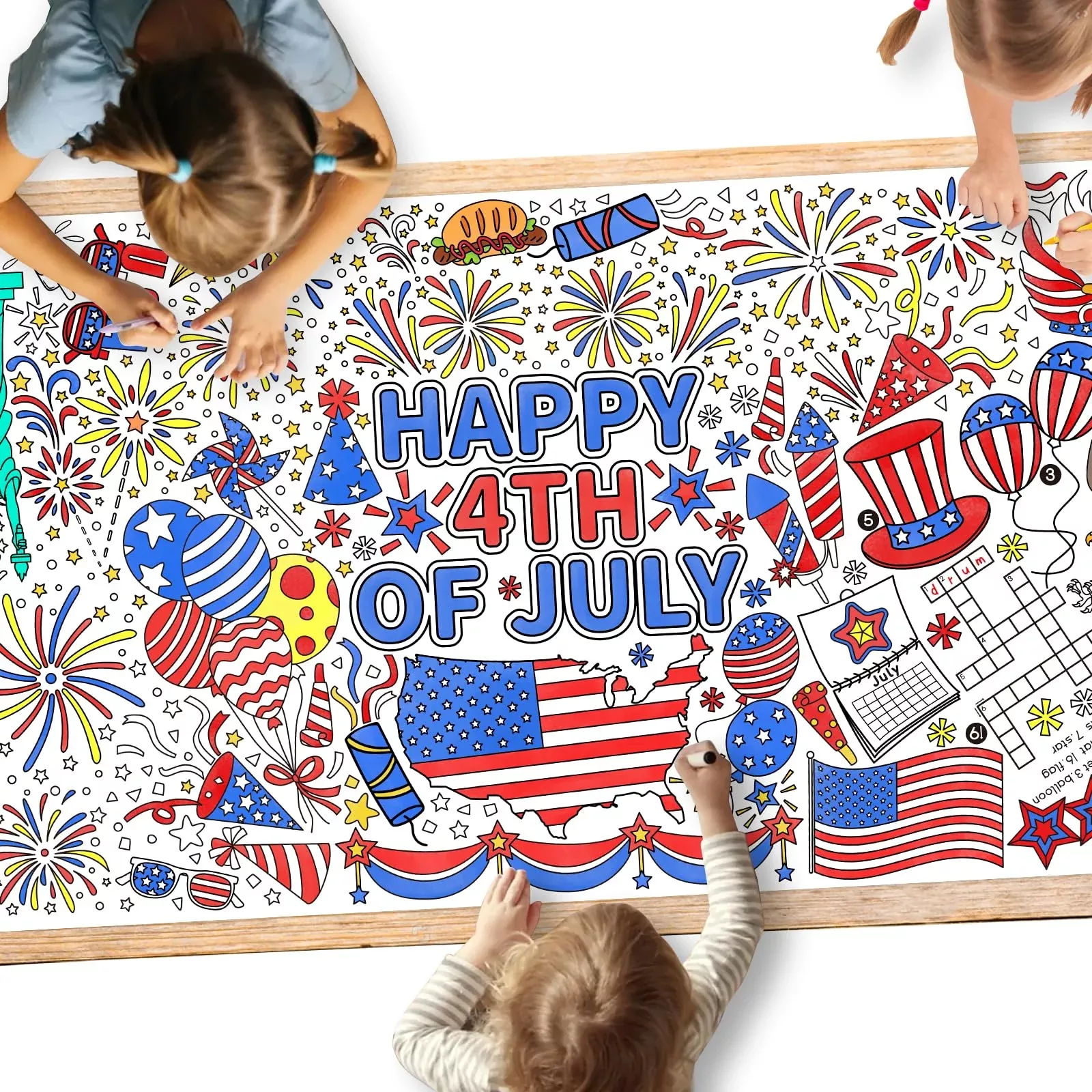 Gatherfun Giant Coloring Poster for Classroom, 72"x31.5", White
