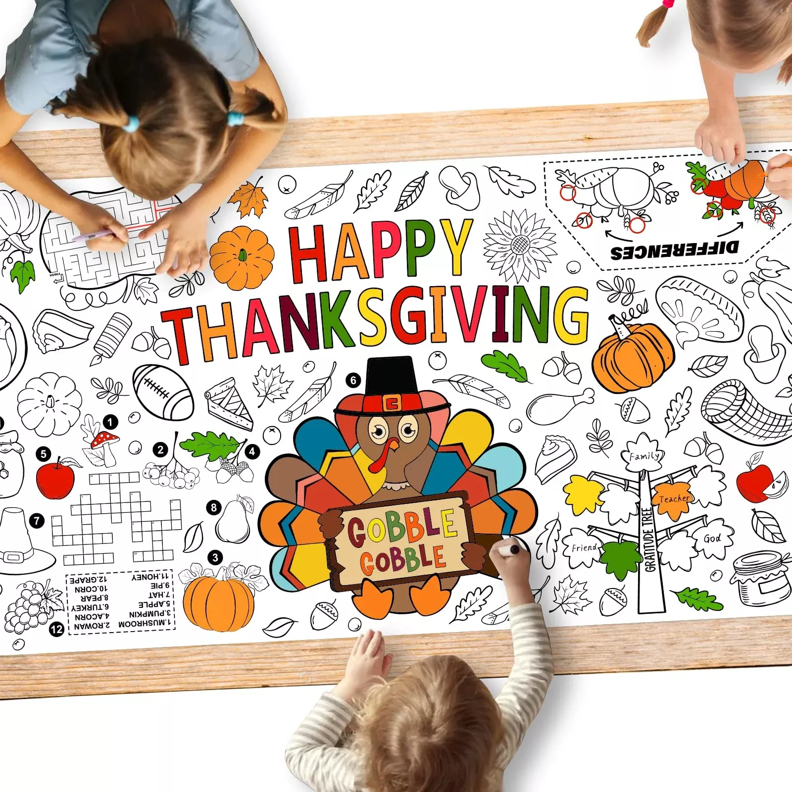 Gatherfun Large Activity Coloring Poster for Kids, 72"x31.5", White