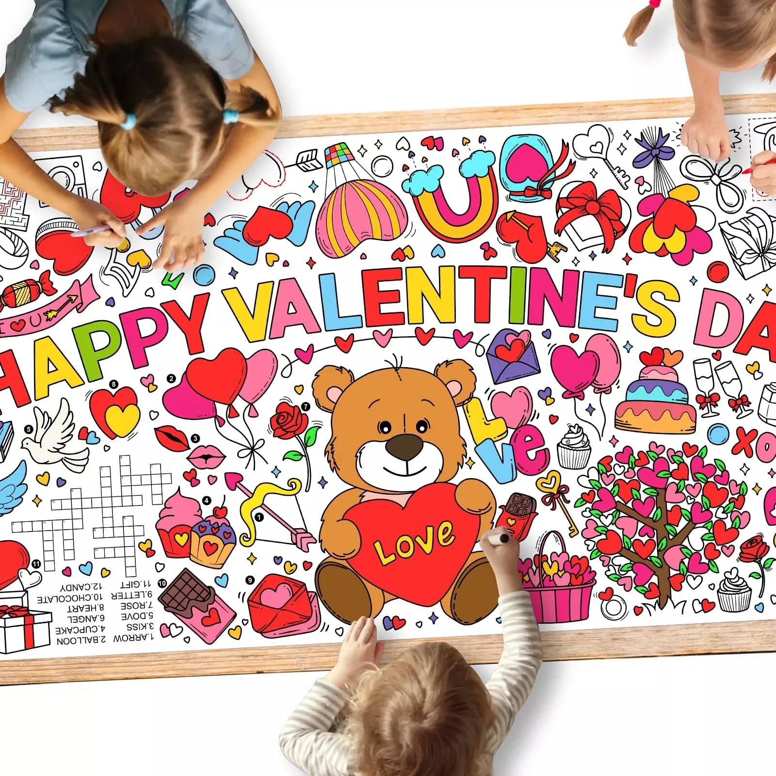 Gatherfun Valentine's Day Poster 31.5"x72" White Colorable Craft