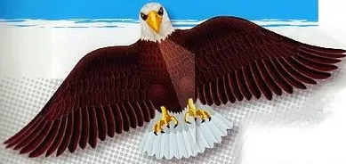 Gayla 836 55"x24" American Bald Eagle Bird Wing Flapper Kite