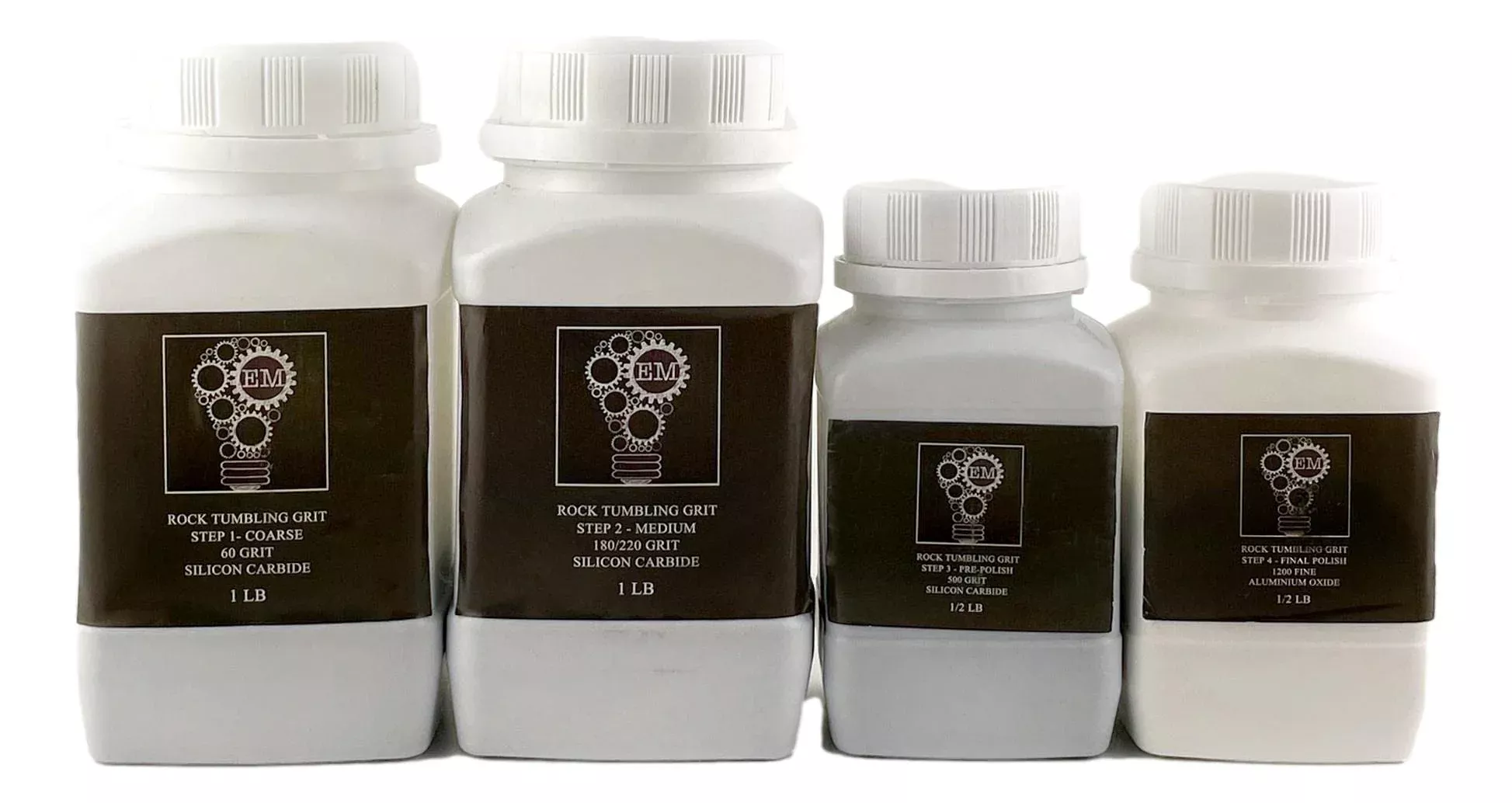 Generic Complete Grit Kit for Rock Tumblers - 3 lbs, Black