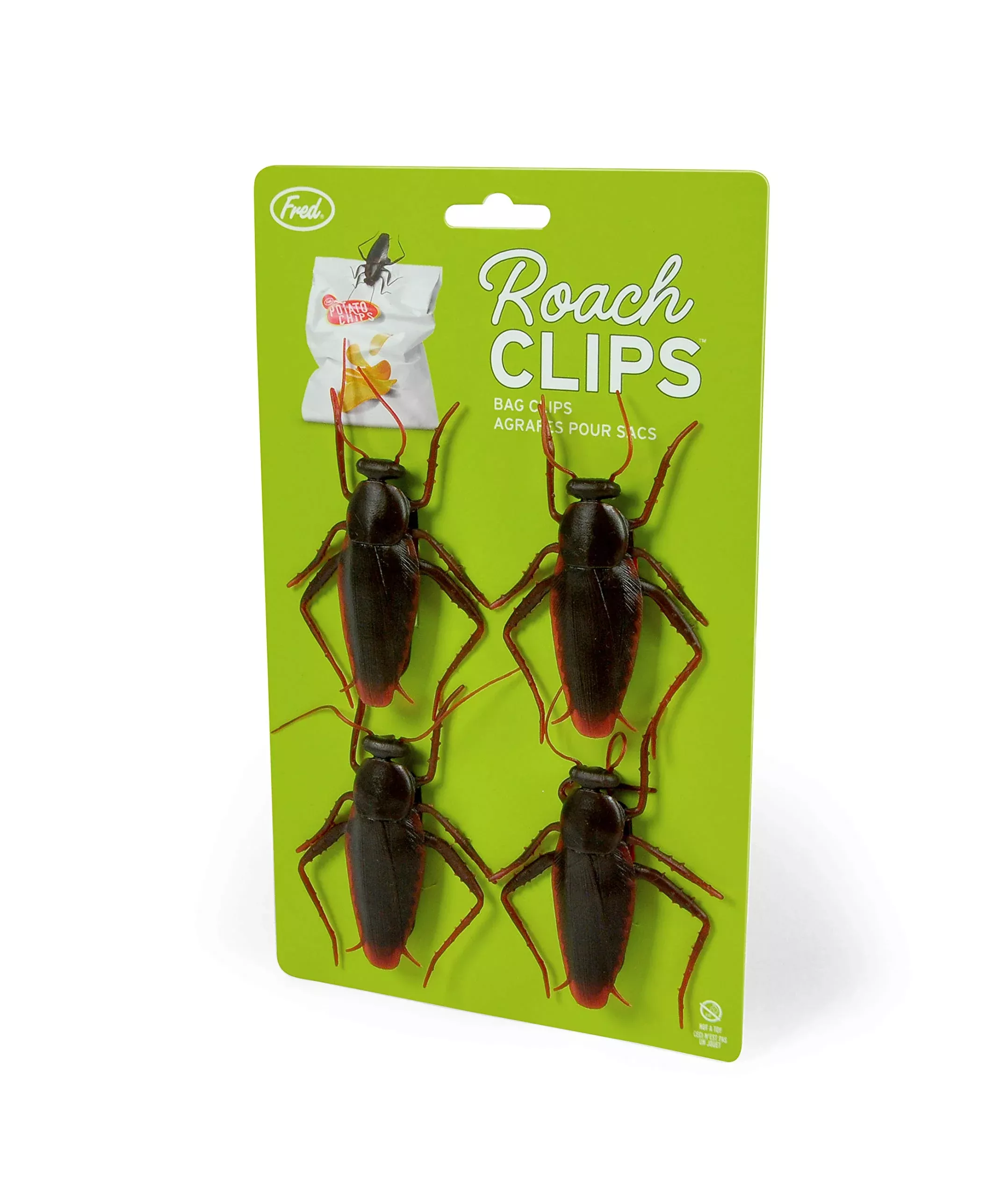 Genuine Fred Roach Bag Clips Set of 4 Brown TPU & ABS Clip