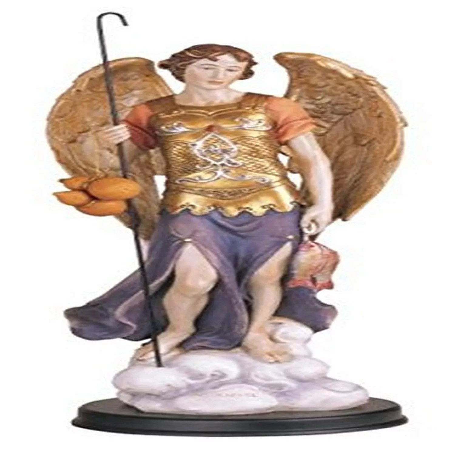 George S. Chen Imports Archangel Raphael Figurine 12" Multi Colored Resin