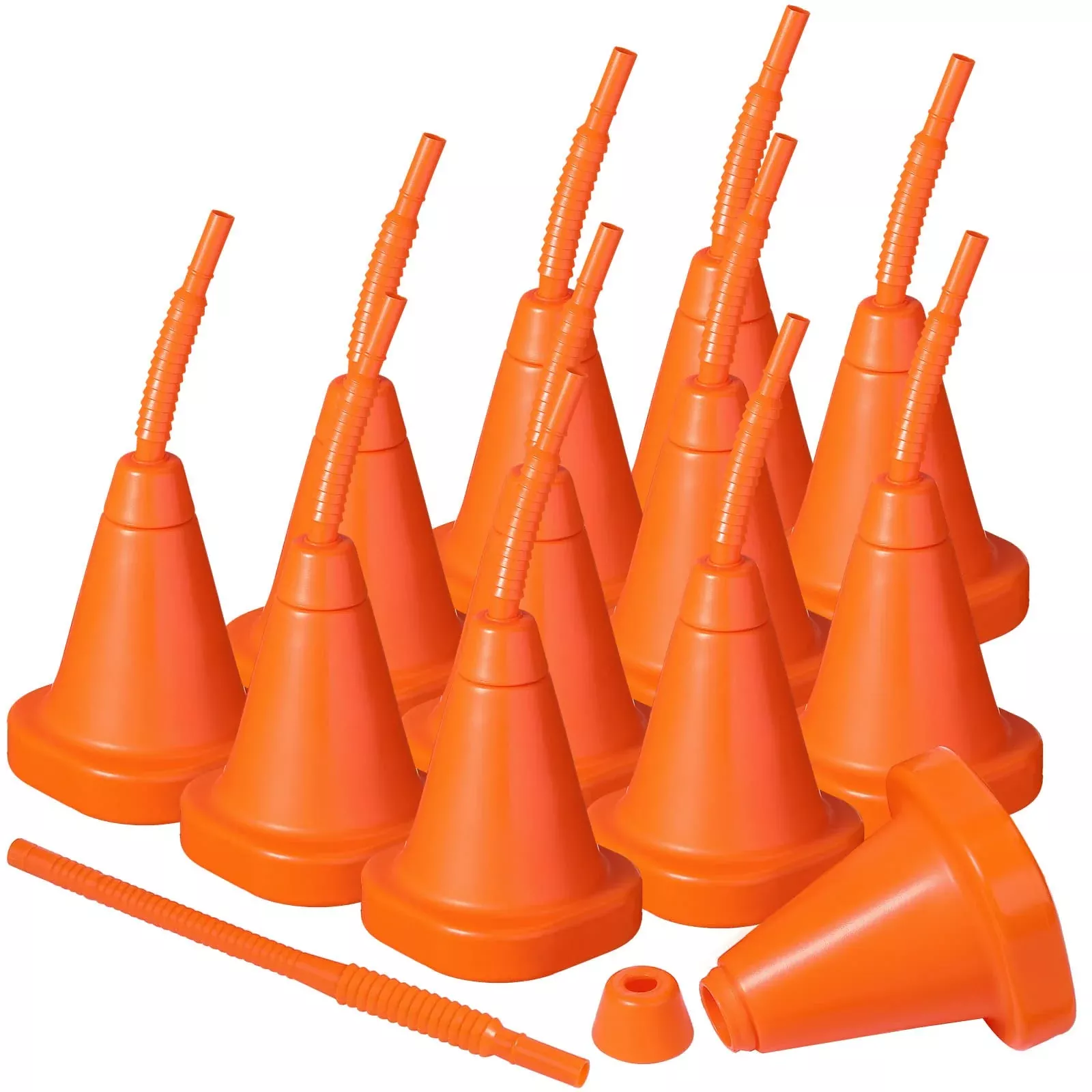 Gerrii Traffic Cone Cup Set, Orange, 10 oz, 12 Pack