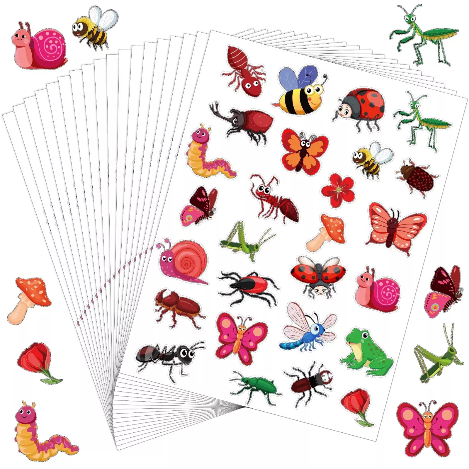 Geyee Insect Stickers for Kids, 520 Pieces, Colorful, 16