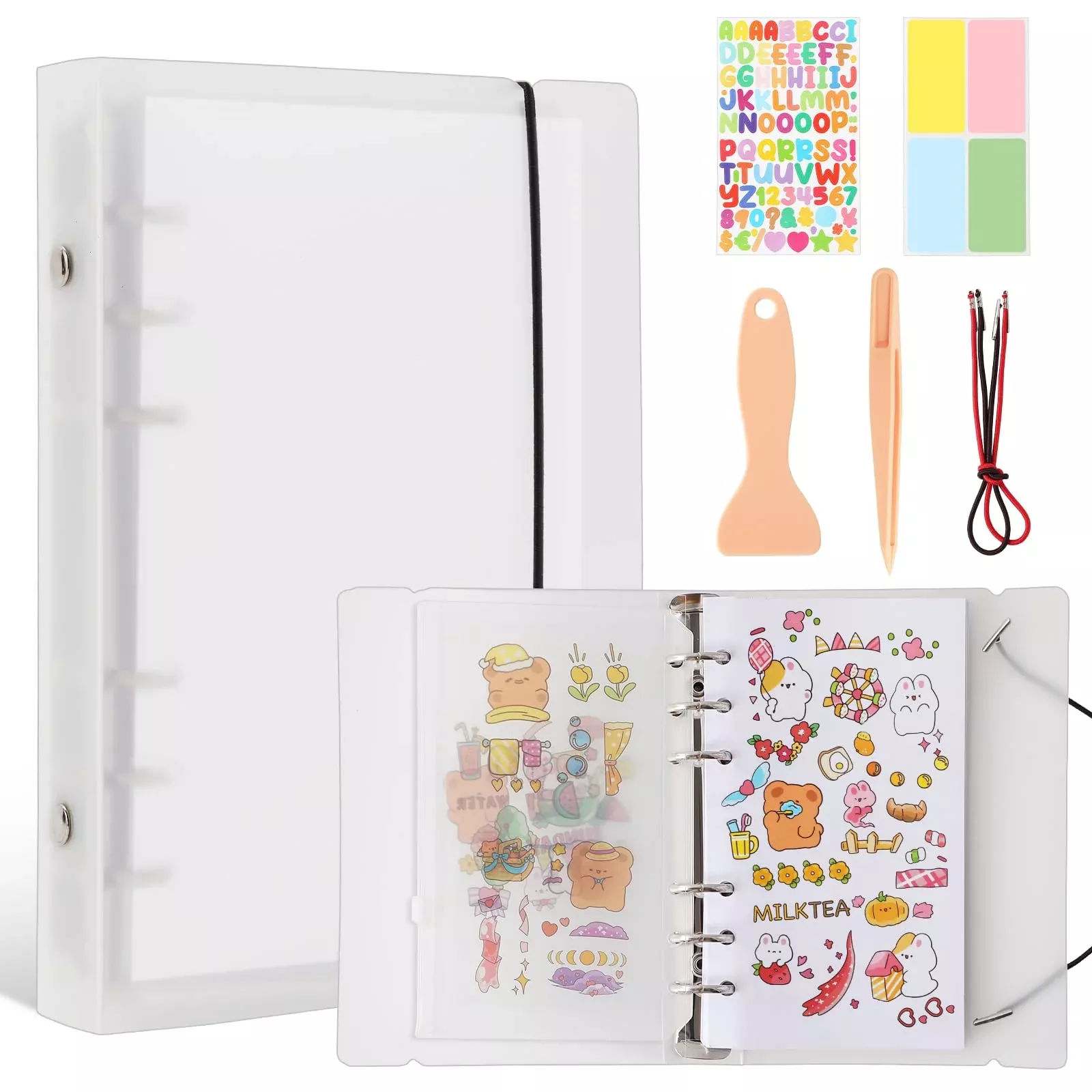 Ghexartf Sticker Book Album A6 Multicolor 100 Pages Reusable