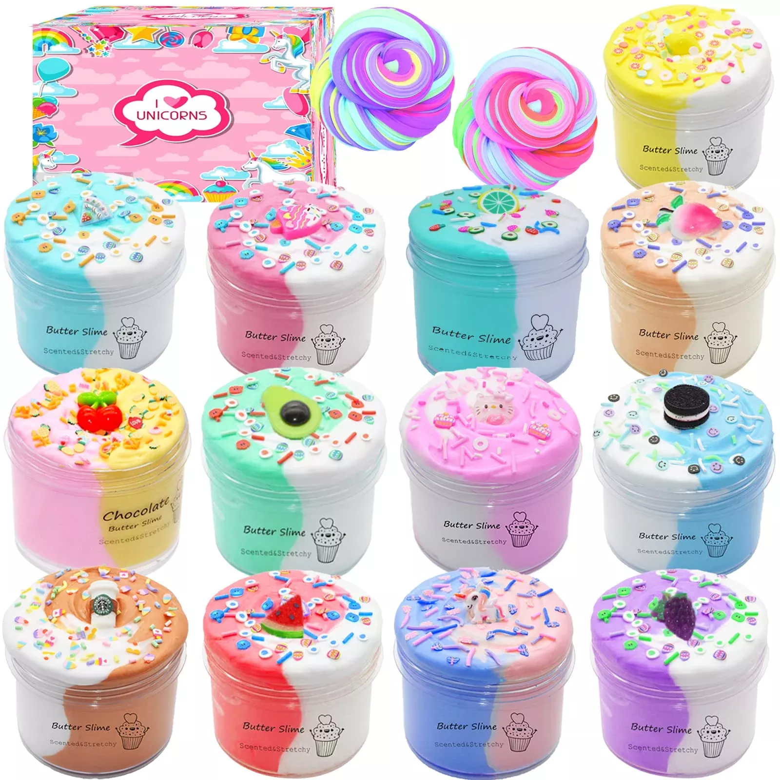 GHFEOOHN Butter Slime Kit for Kids 6-12, 13 Pack