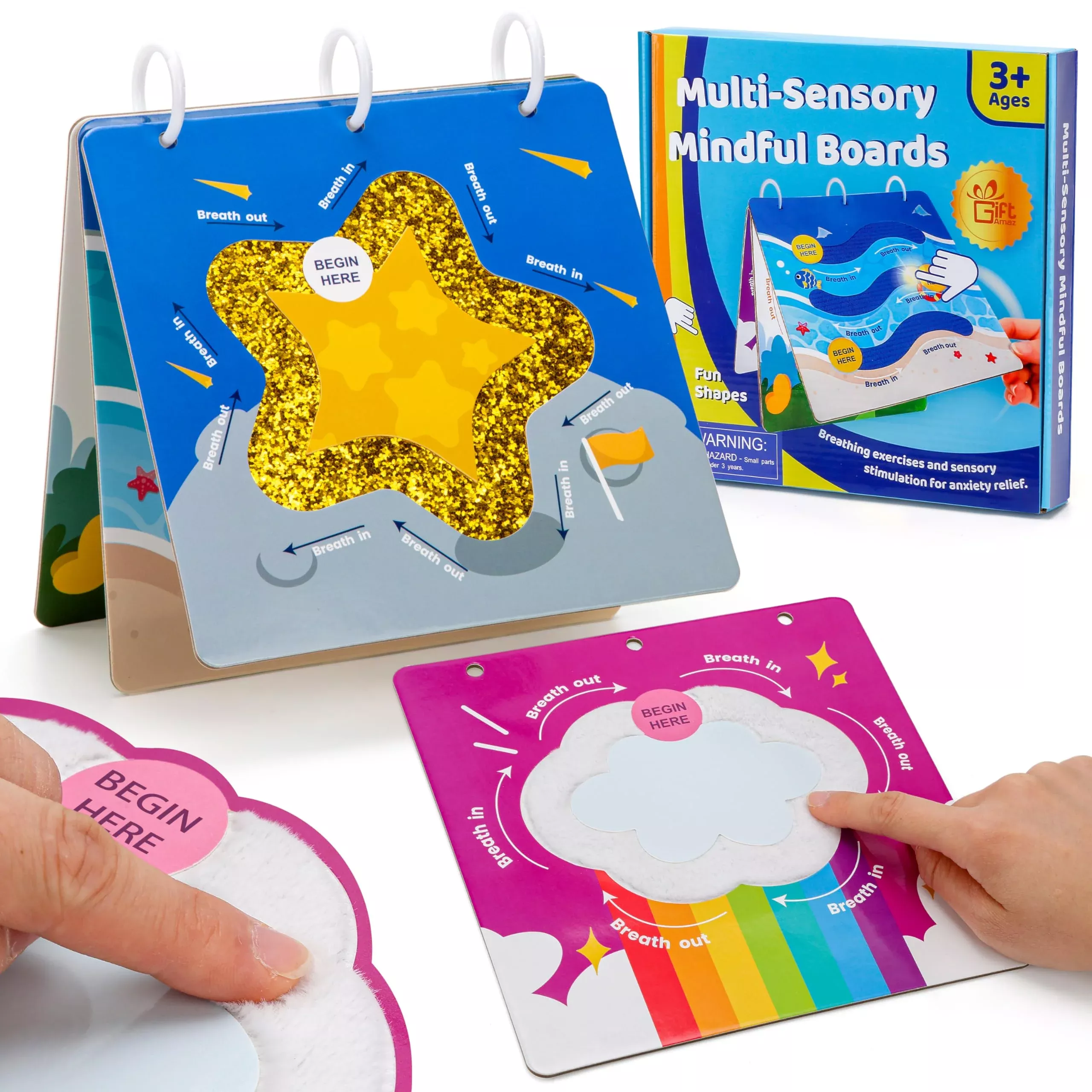 Giftamaz Multi-Sensory Mindful Maze Boards, Textured Sensory Calming T