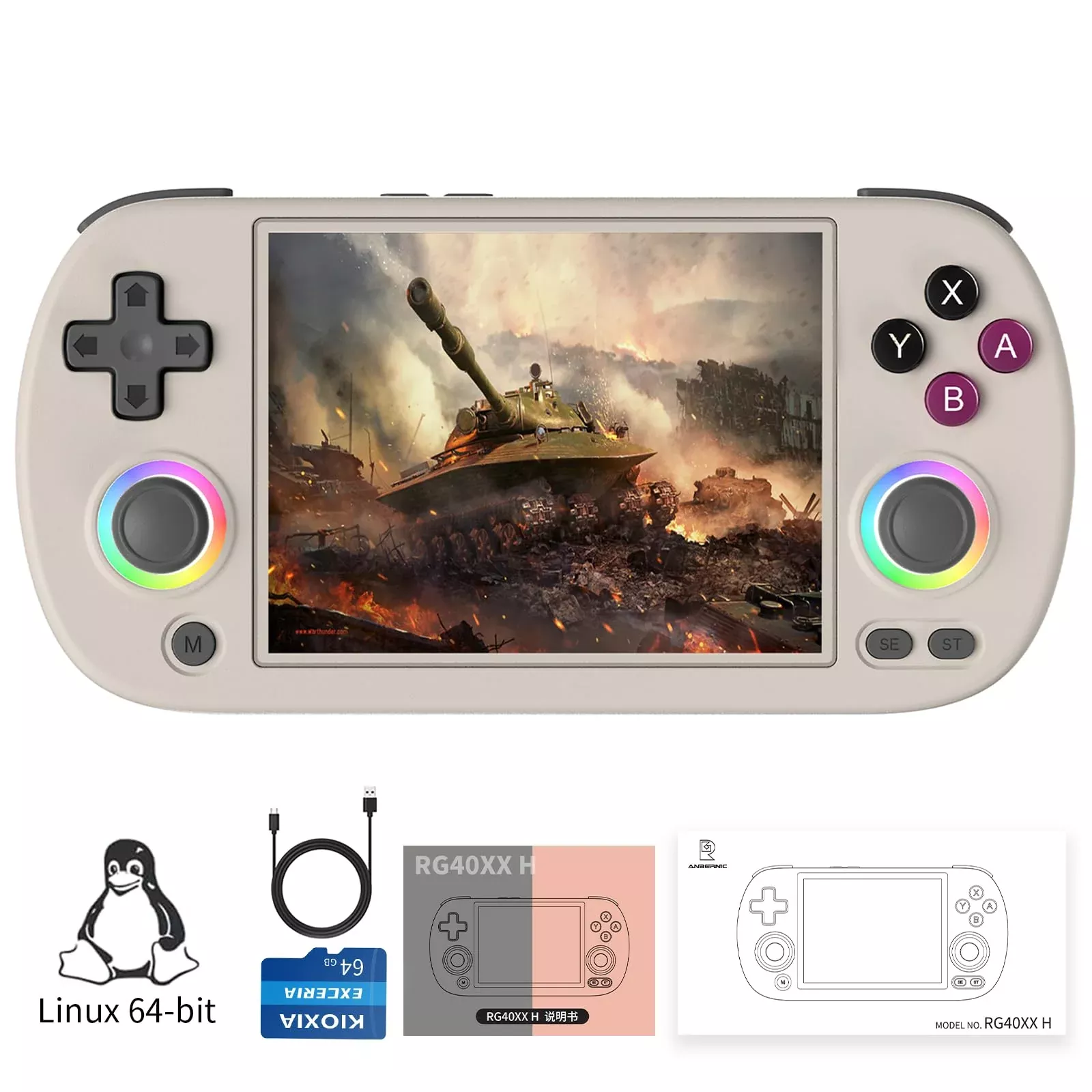 GiipGoop RG40XX H Retro Handheld Game Console 3.5" IPS