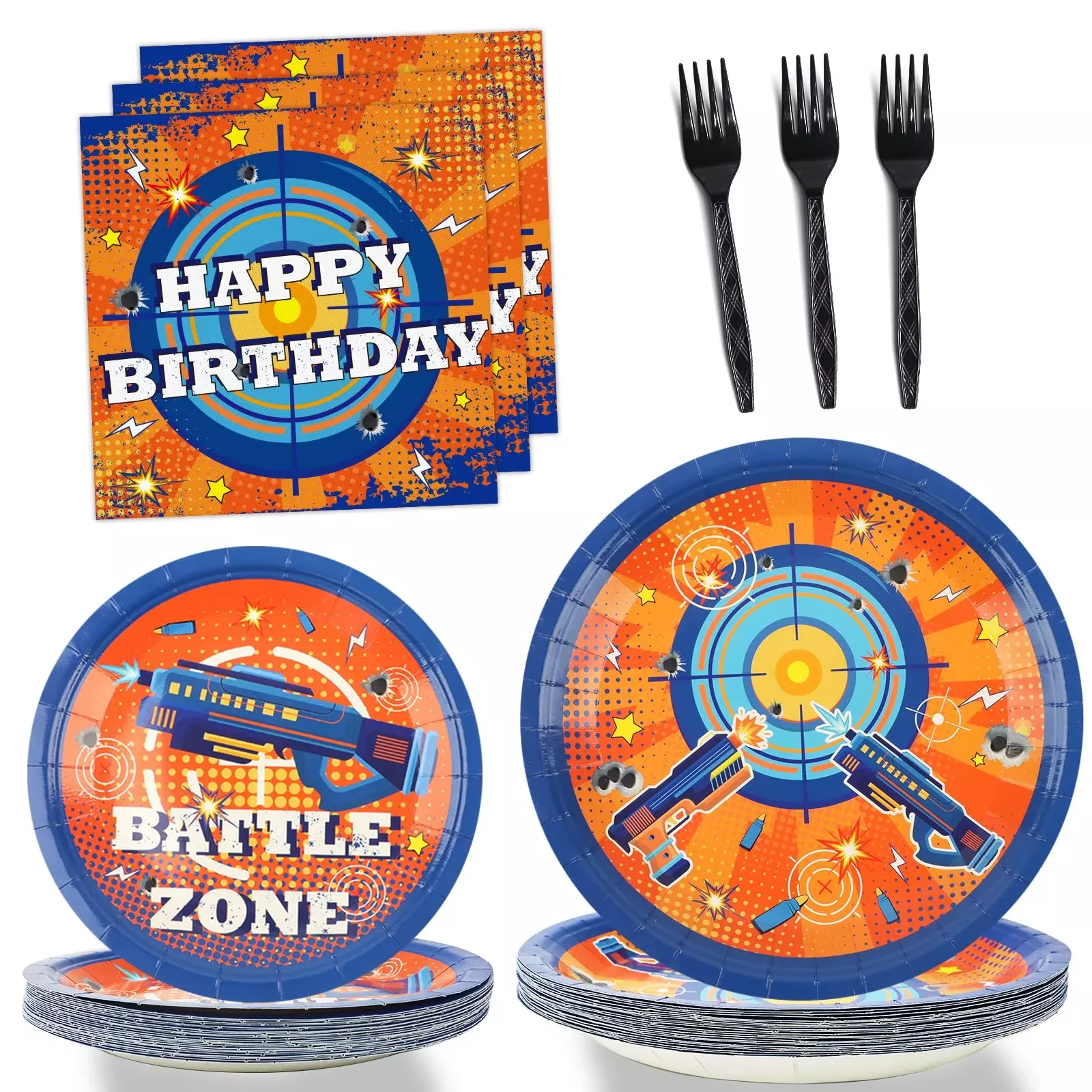 gisgfim Dart War Party Supplies Set for 24, Multicolor, 96 Pieces