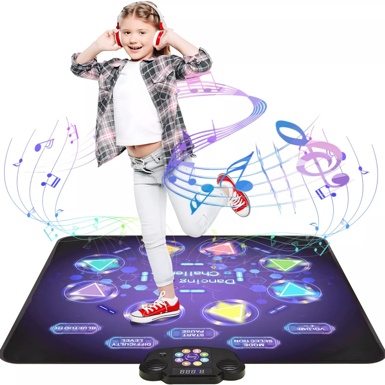 Gleamkid Dance Mat for Kids, 90 x 95 cm, Light-Up Ar