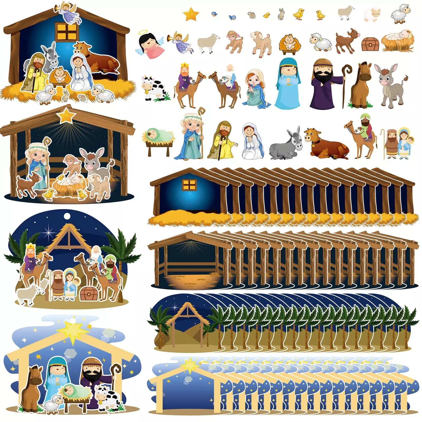 Glenmal Christmas Sticker Kit - Nativity Scene, 64 Sheets, As Shown