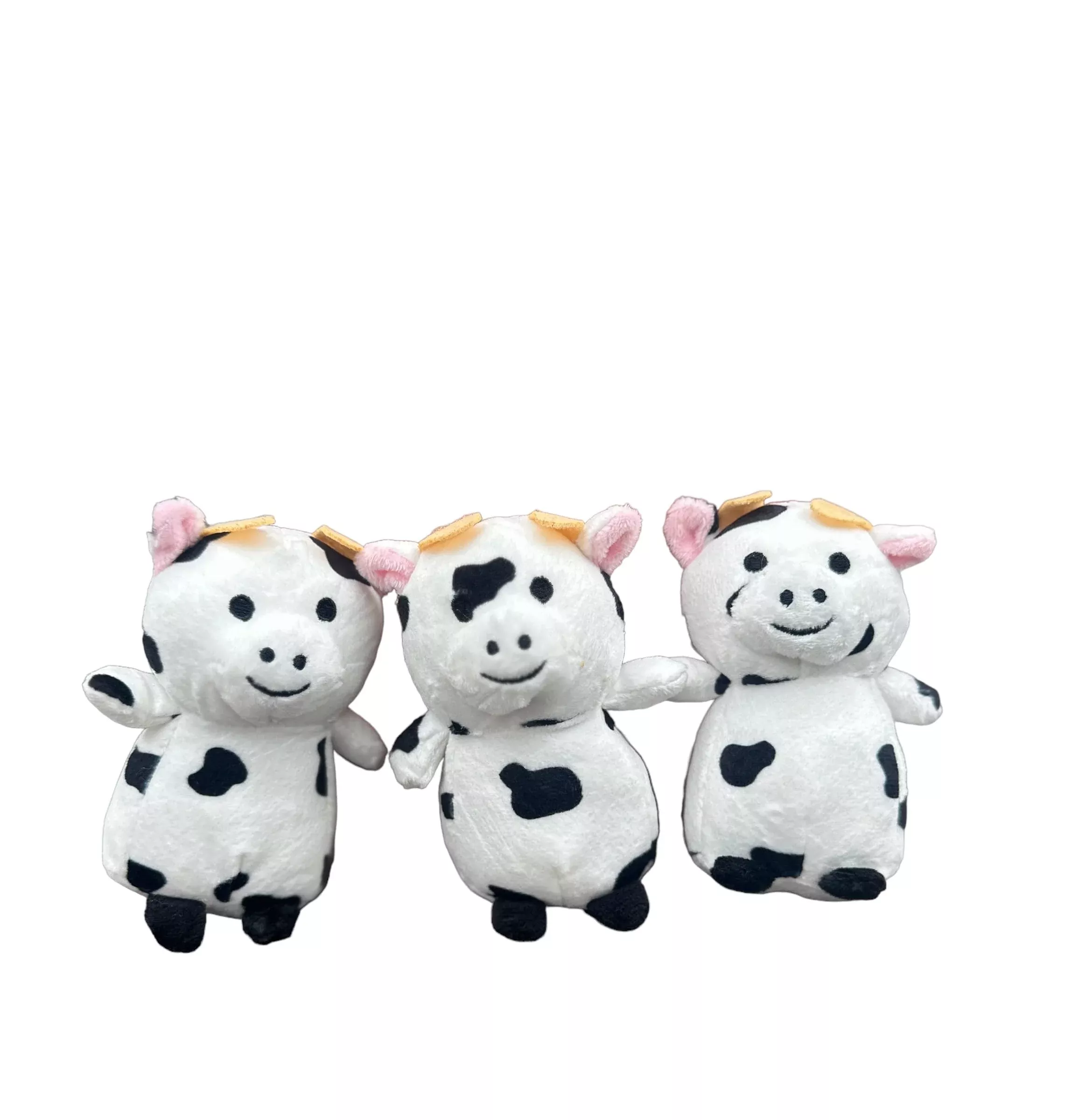 Glow Pups Interactive Cow Dog Toy Set for Small Dogs, 3-Pack, Red/Brown
