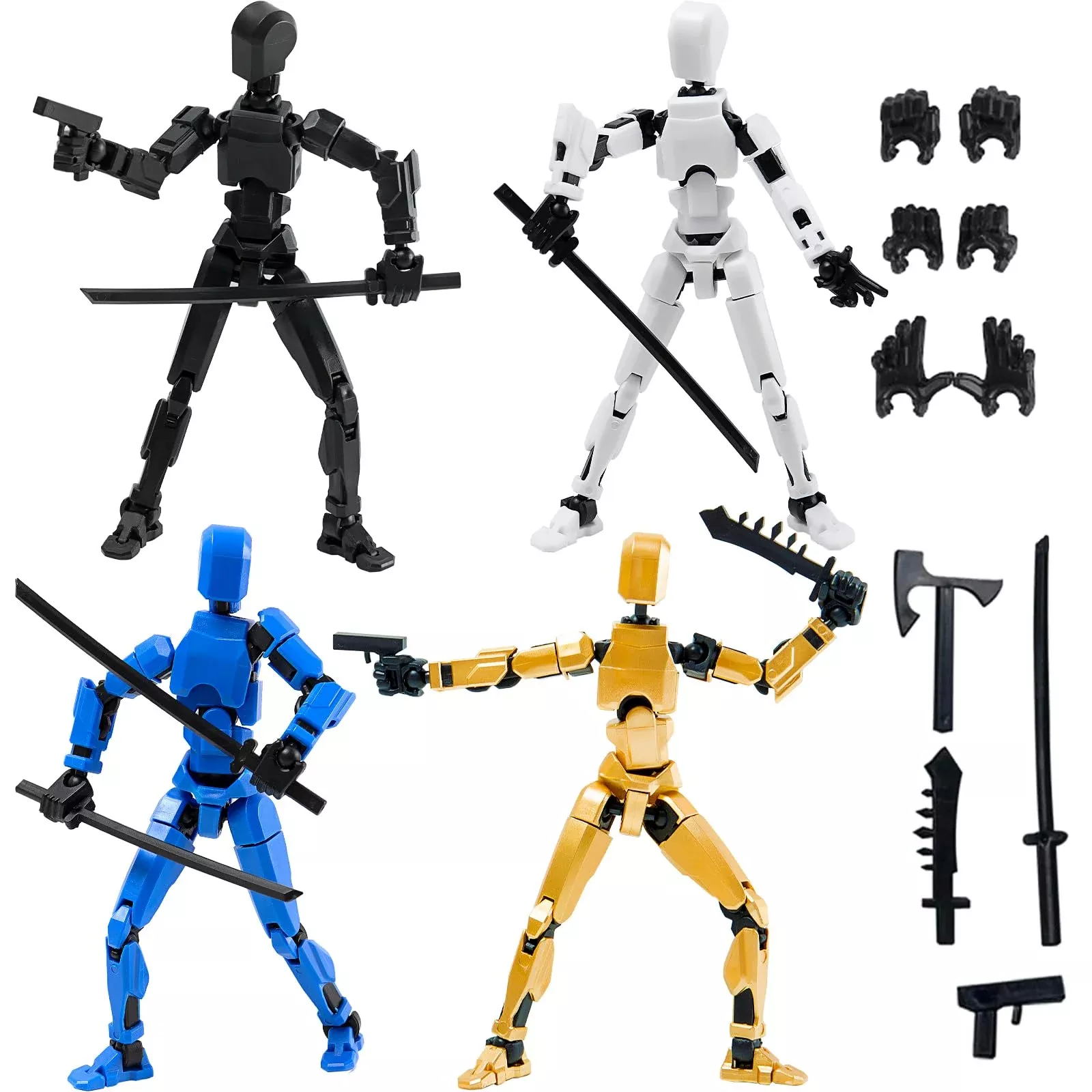 Gmajdar 4Pcs Assembled Titan T13 Action Figures Set - Robot Action Fig