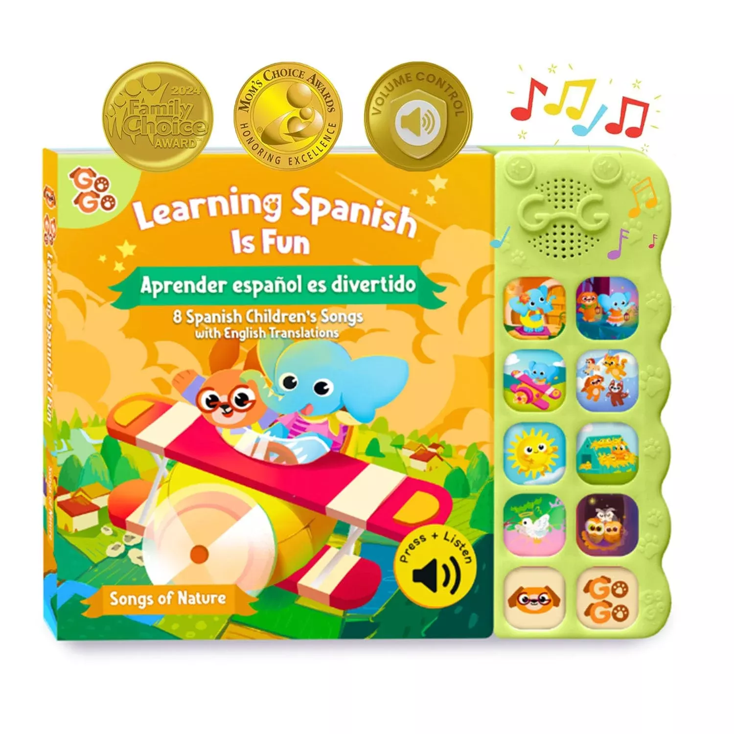 GO GO Musical Book for Toddlers - Spanish Songs, Multicolored